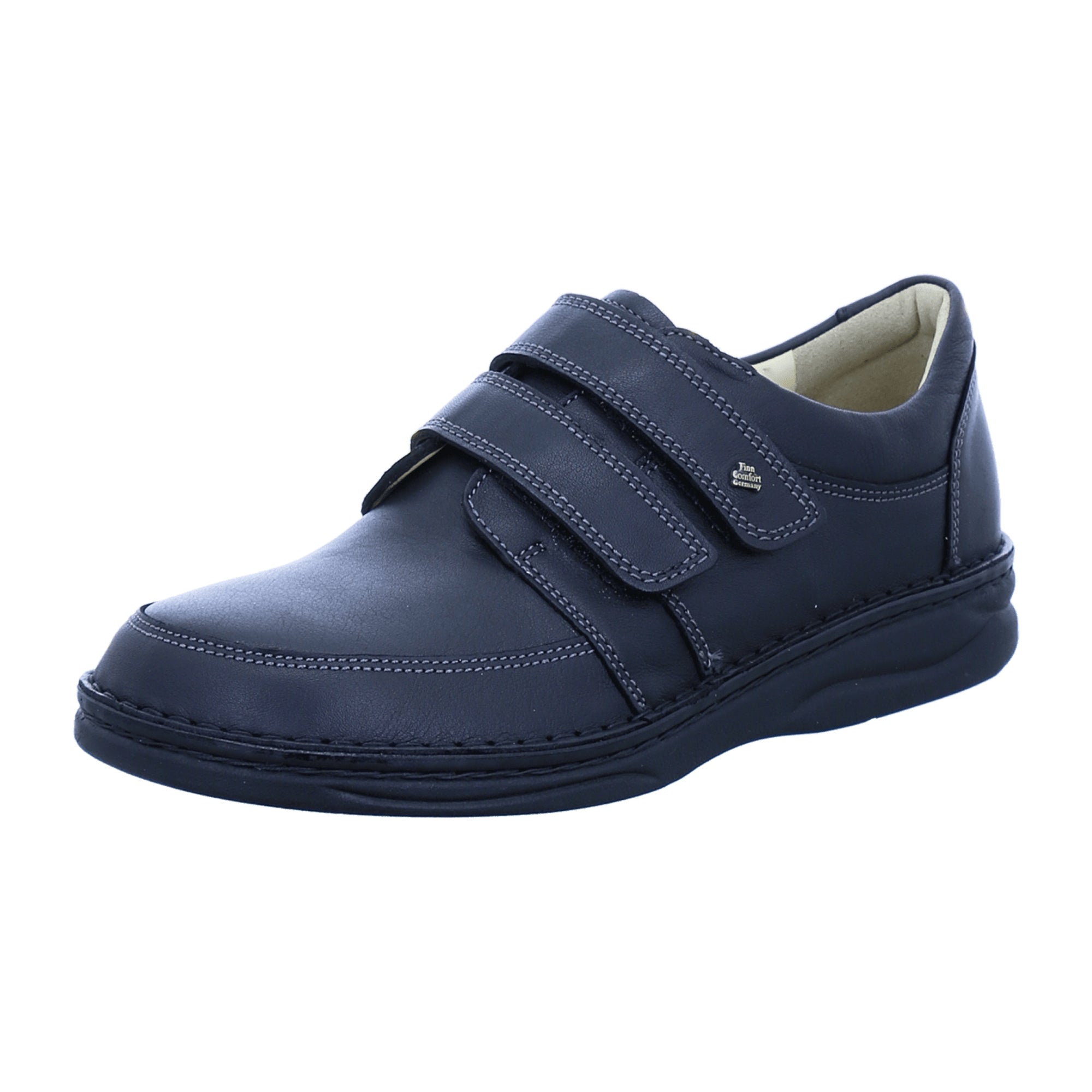 Finn Comfort Wicklow Men's Black Leather Slip-Ons - Comfortable & Elegant Casual Shoes