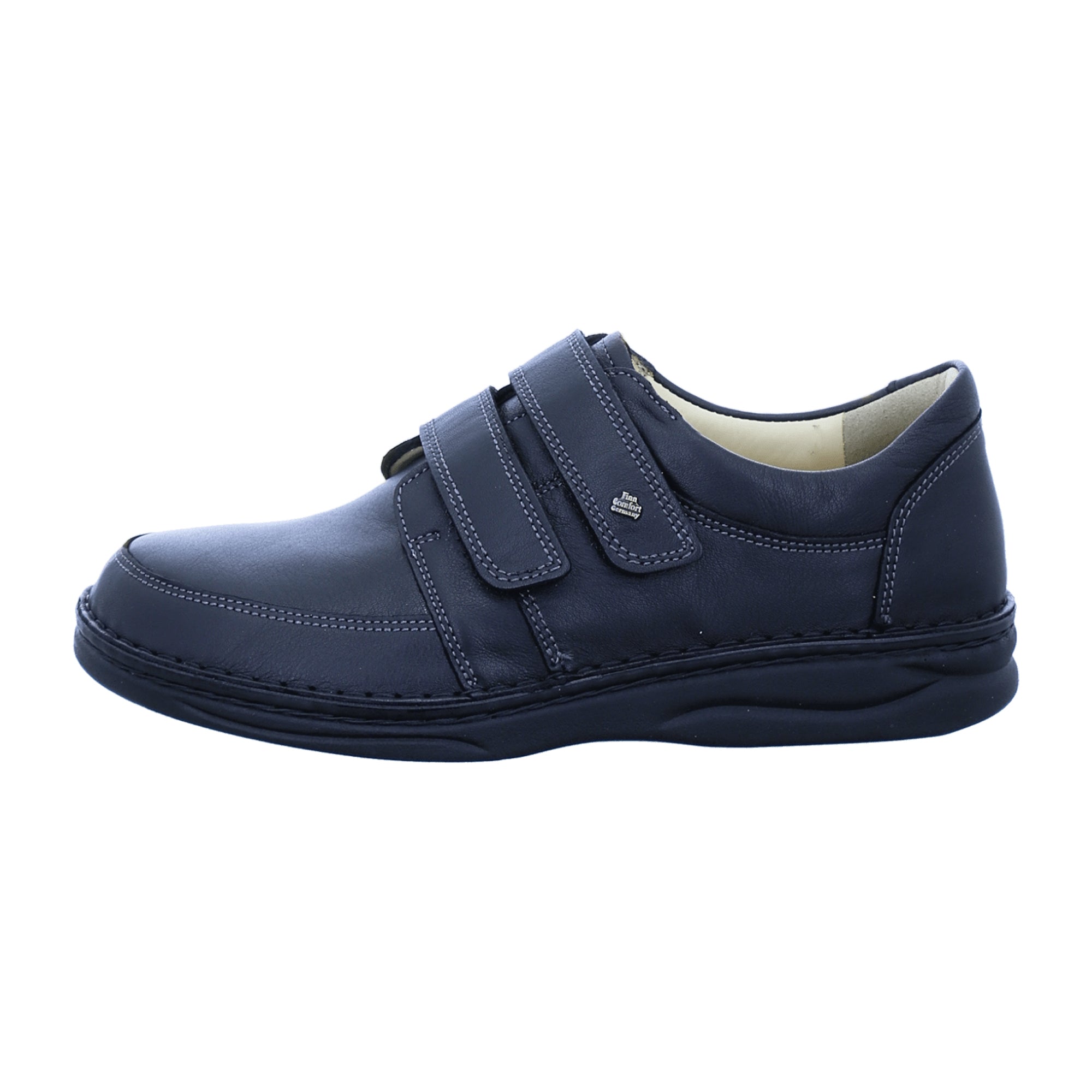 Finn Comfort Wicklow Men's Black Leather Slip-Ons - Comfortable & Elegant Casual Shoes