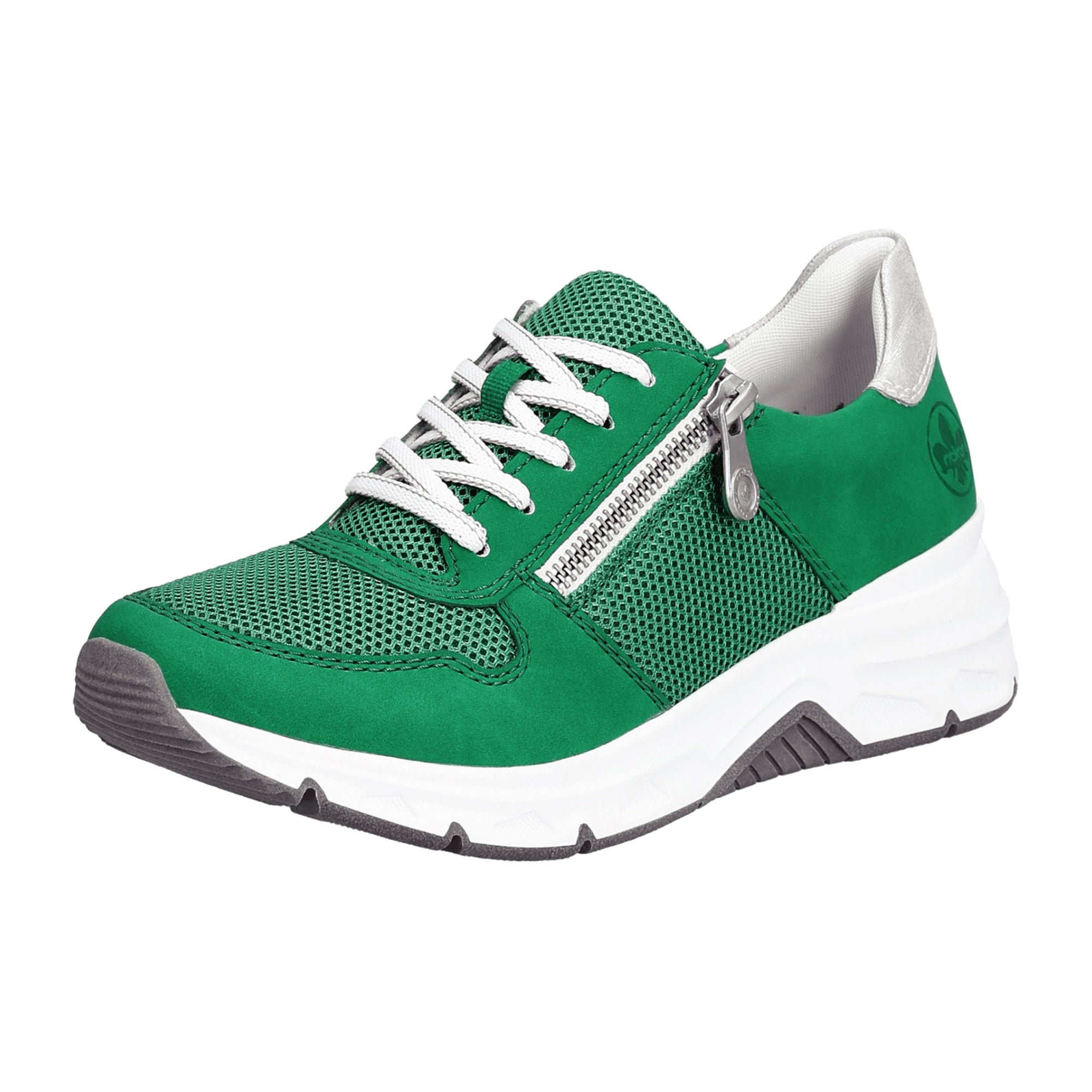 Rieker Green Women's Comfortable Lace-Up Shoes with Removable Insole