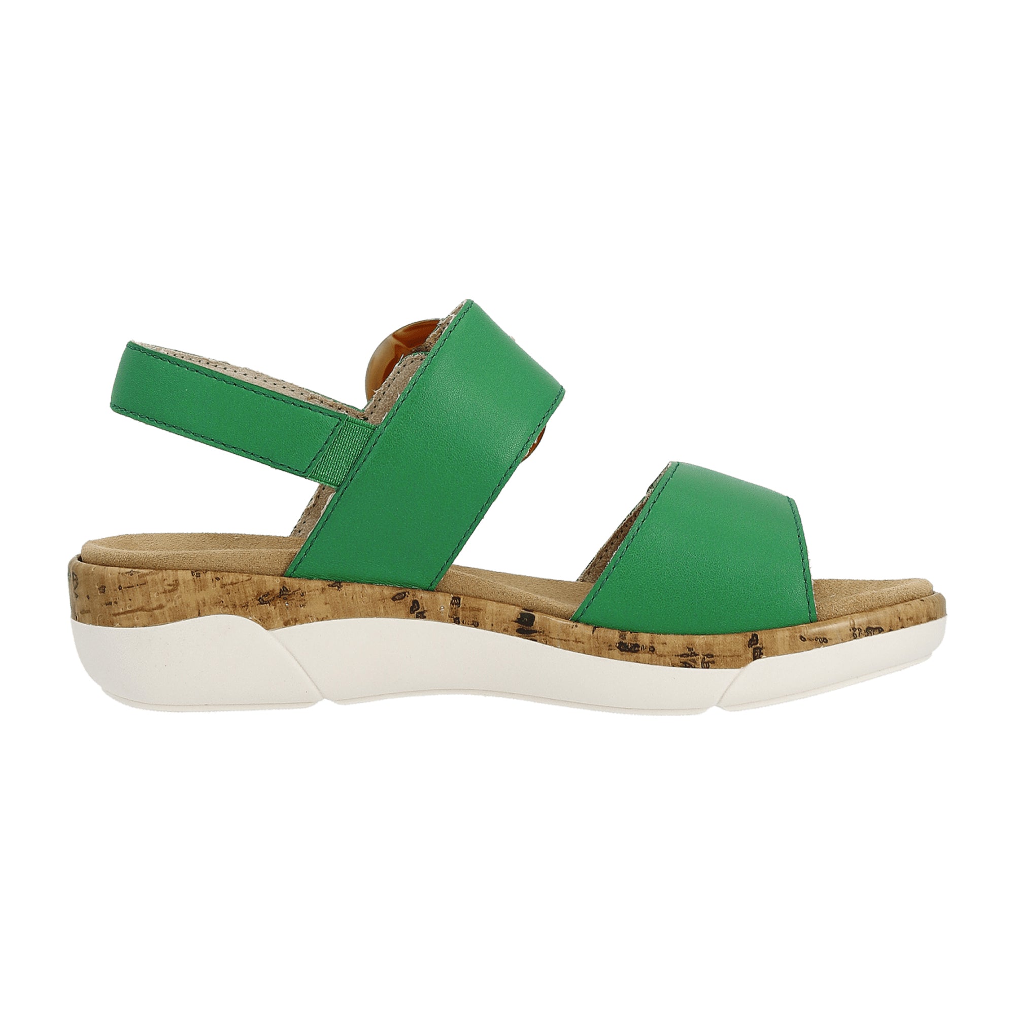 Remonte Green Leather Flat Shoes for Women R6853-53 Comfortable Casual Footwear