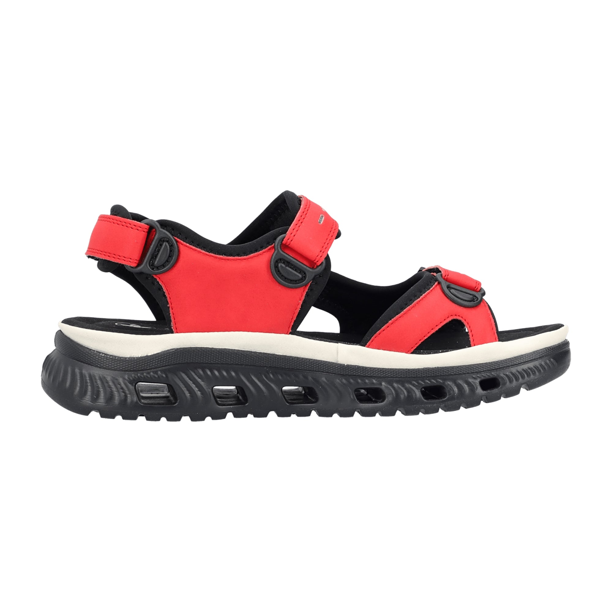 Rieker Red Women's Sandals Adjustable Strap Flat Comfortable Casual Shoes