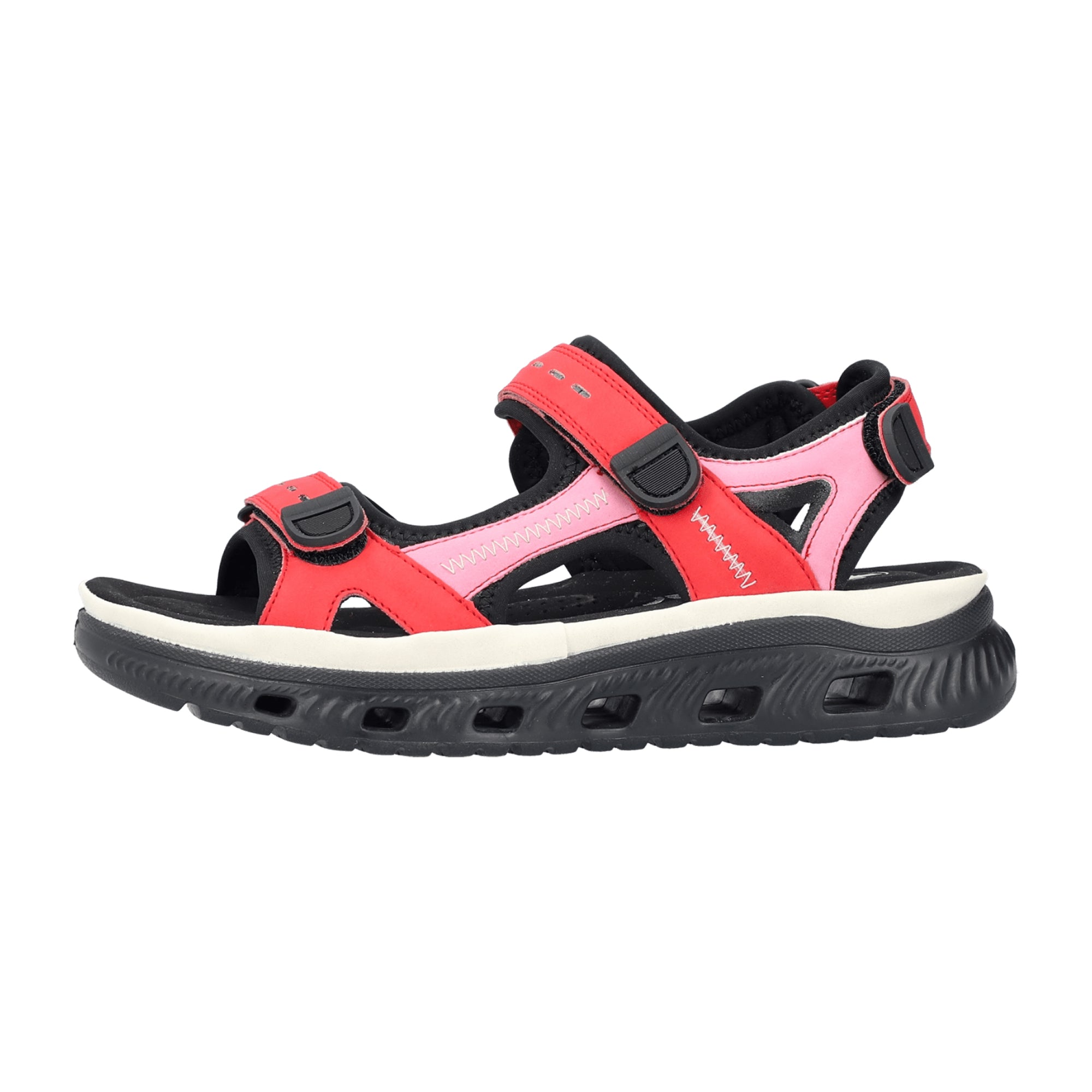 Rieker Red Women's Sandals Adjustable Strap Flat Comfortable Casual Shoes