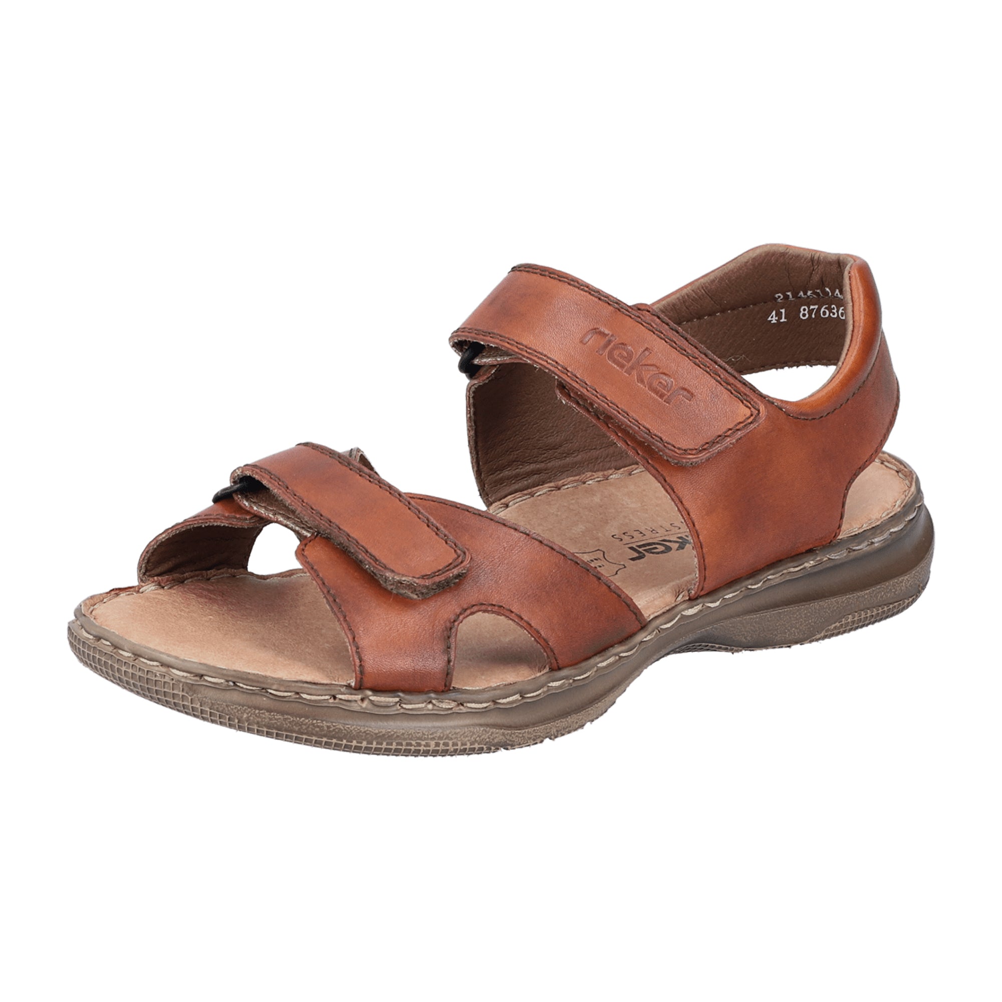 Rieker Men's Brown Leather Sandals with Velcro Strap