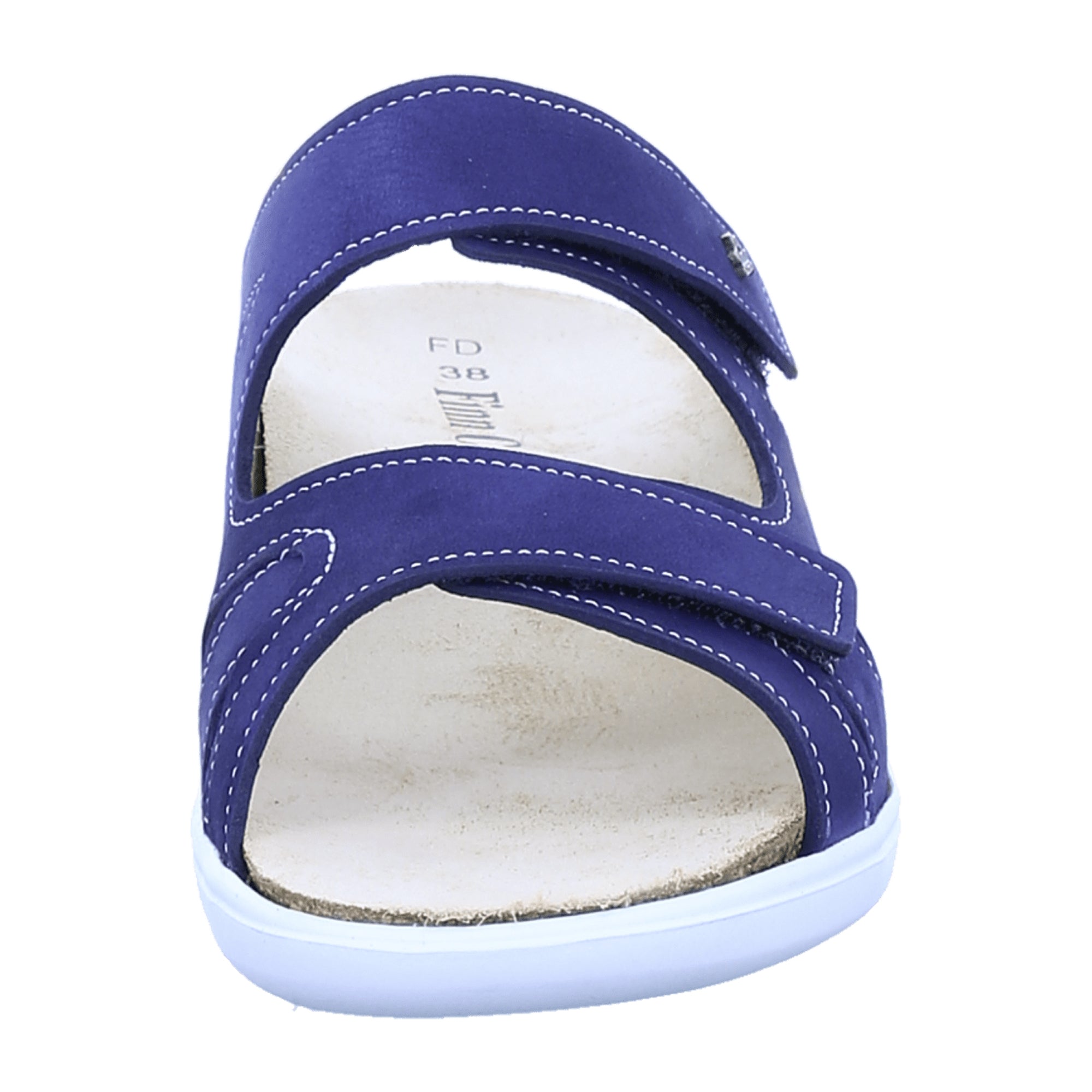 Finn Comfort Palau Women's Sandals - Blue Leather Slide Sandals with Adjustable Straps and Comfort Footbed