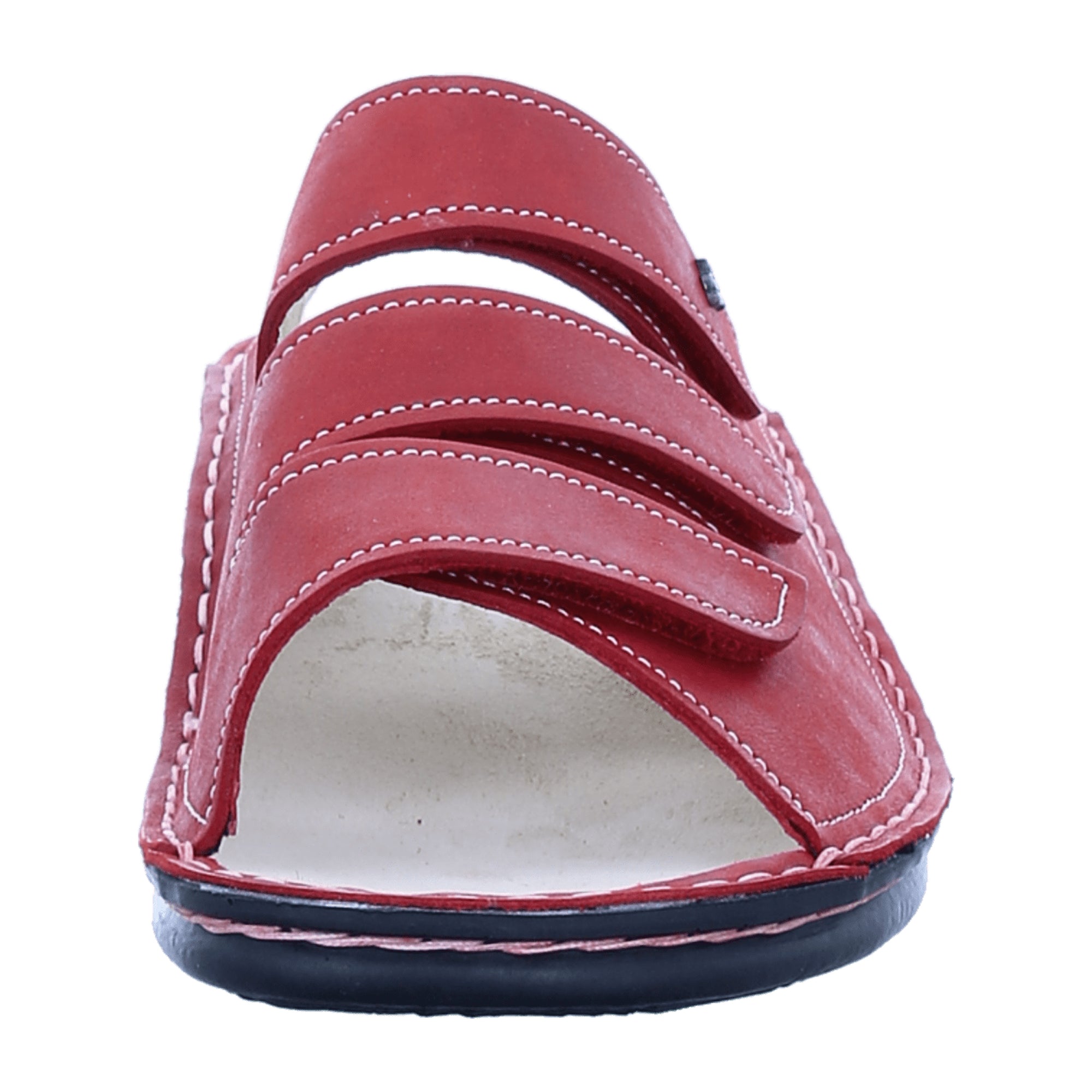 Finn Comfort Korfu Red Leather Slide Sandals for Women - Stylish & Comfortable Summer Footwear