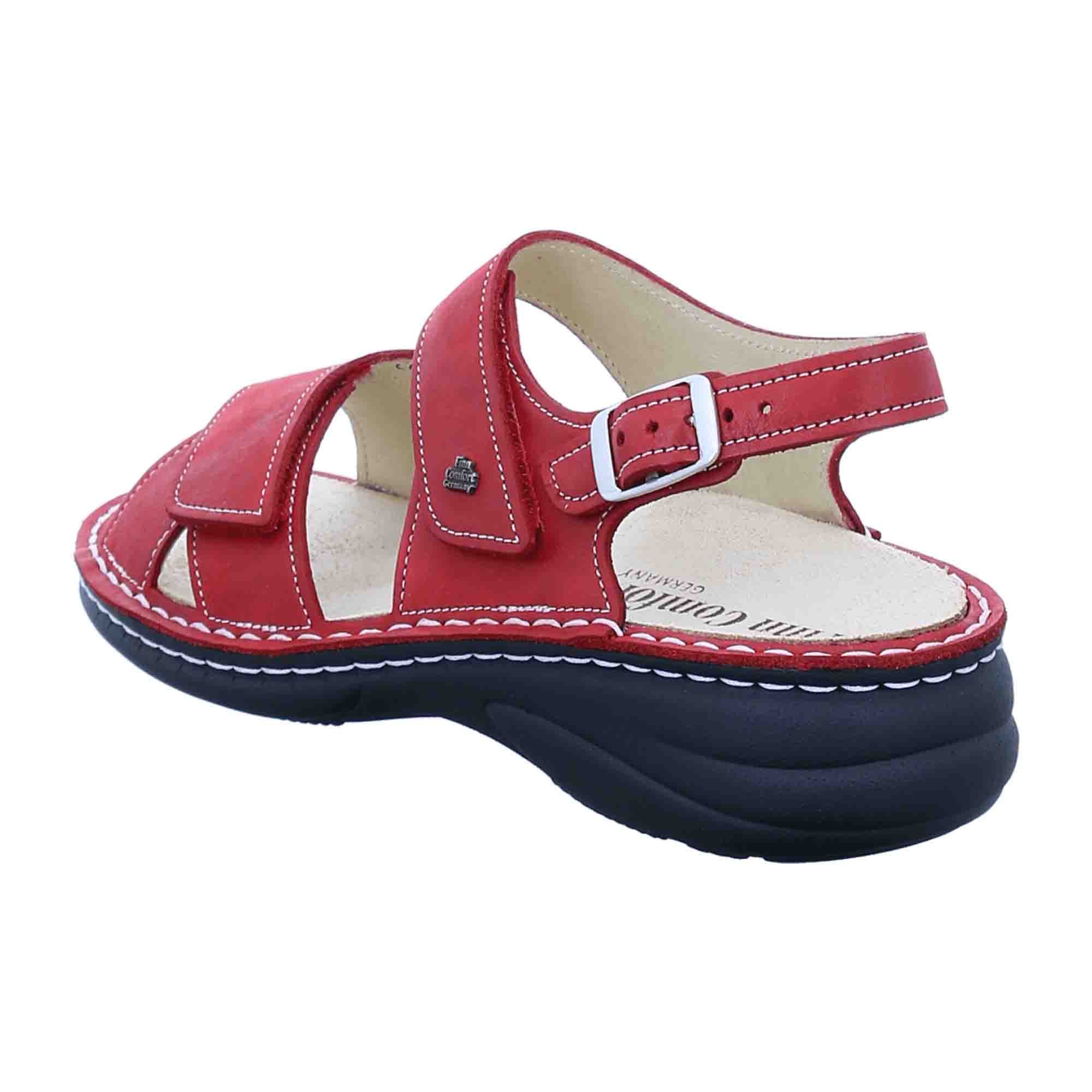 Finn Comfort Linosa Red Nubuck Leather Sandals For Women - Comfort & Style