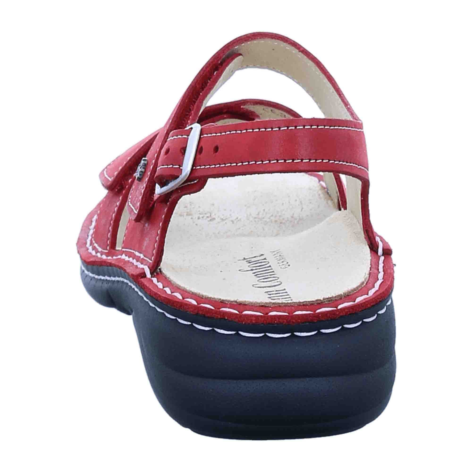 Finn Comfort Linosa Red Nubuck Leather Sandals For Women - Comfort & Style