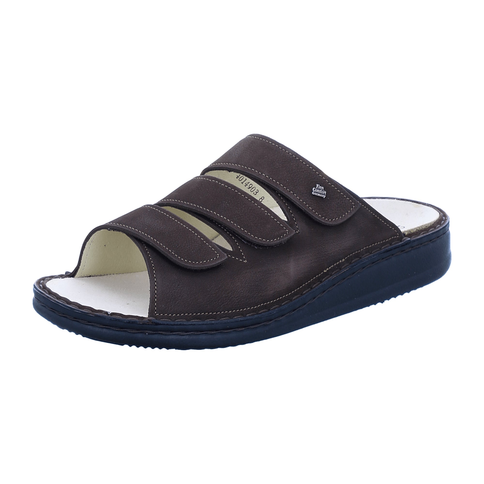 Finn Comfort Korfu Men's Slide Sandal - Coffee Brown, Leather (Oilbuk)