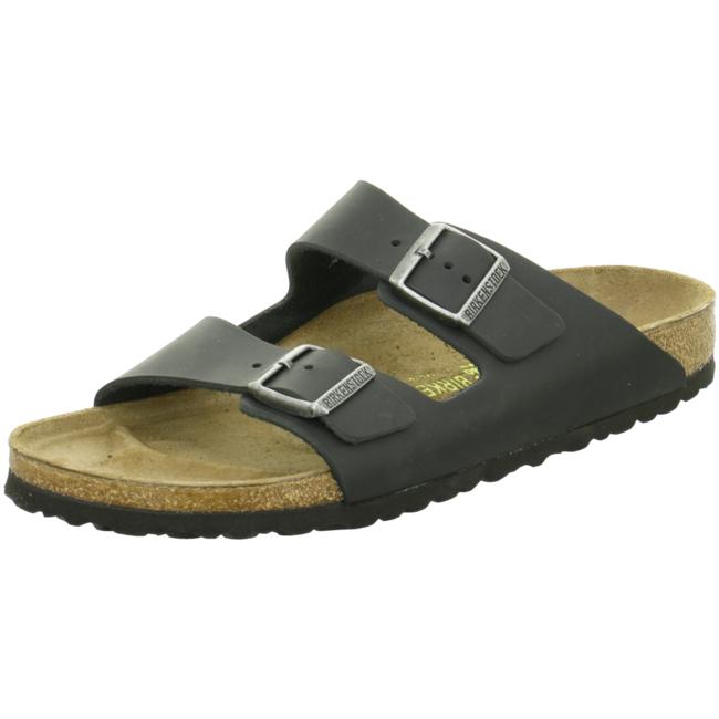 Birkenstock Arizona Leather Leather Nature Black Slides Sandals Thongs Slip On narrow - Bartel-Shop