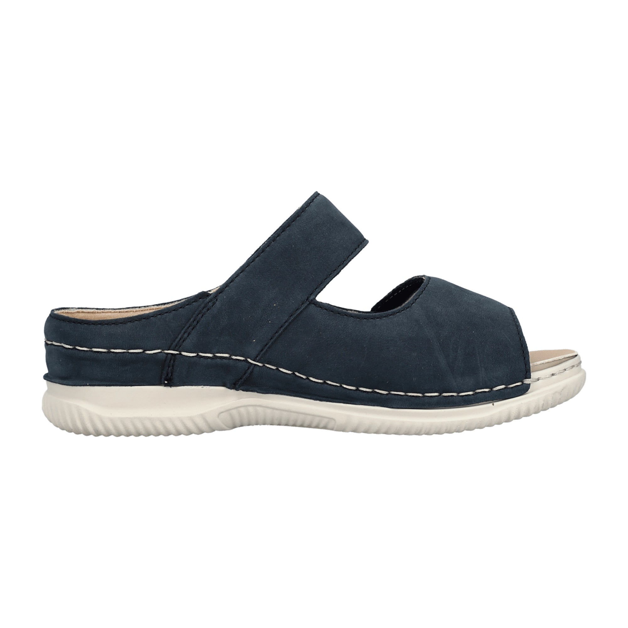 Rieker V7492-14 Blue Women's Leather Shoes Flat Heel Comfortable Casual