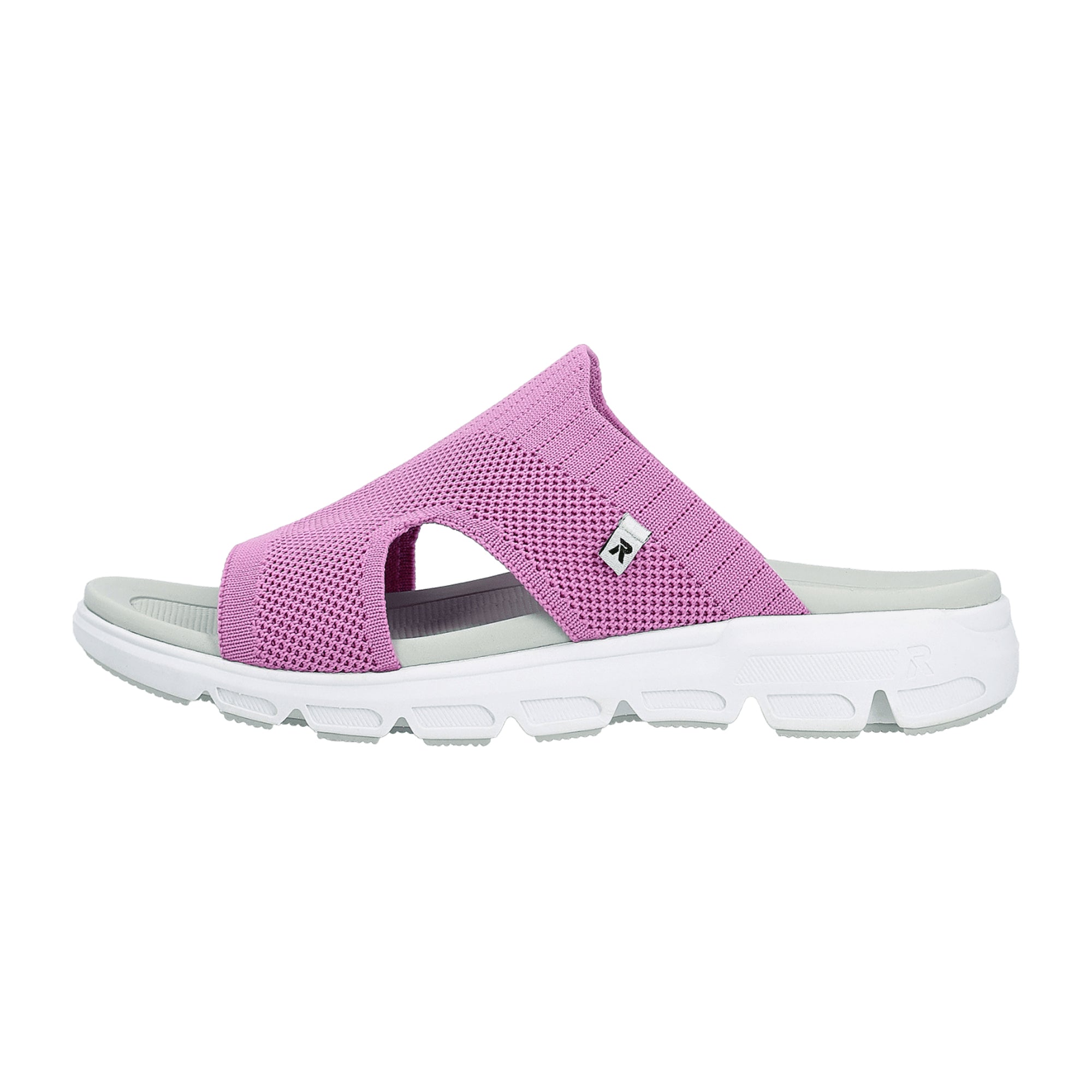 Rieker Women's Pink Slip-On Sandals Comfortable Flat Open Toe Textile Shoes - Bartel-Shop