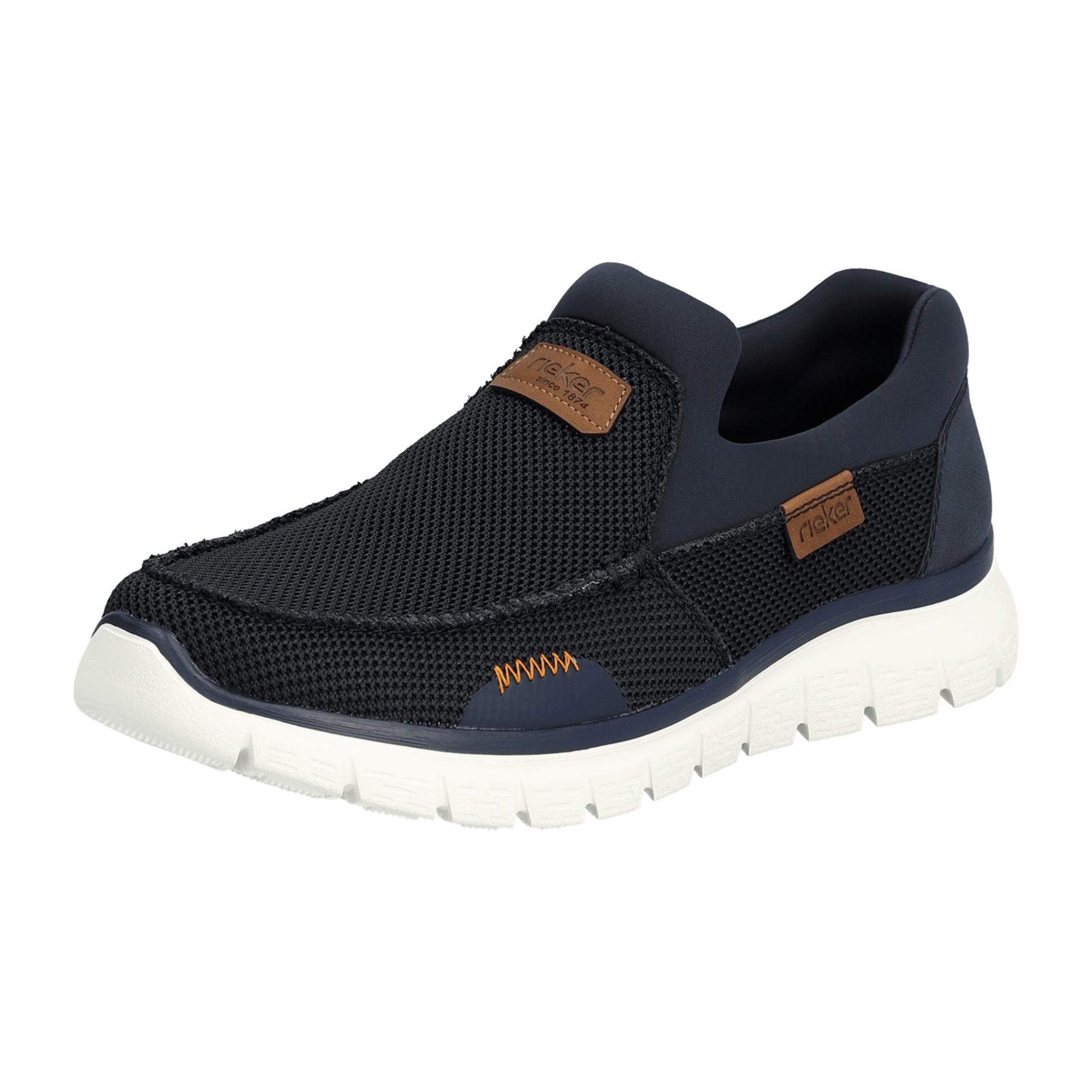 Rieker Men's Blue Slip-On Casual Shoes Textile Upper Normal Width