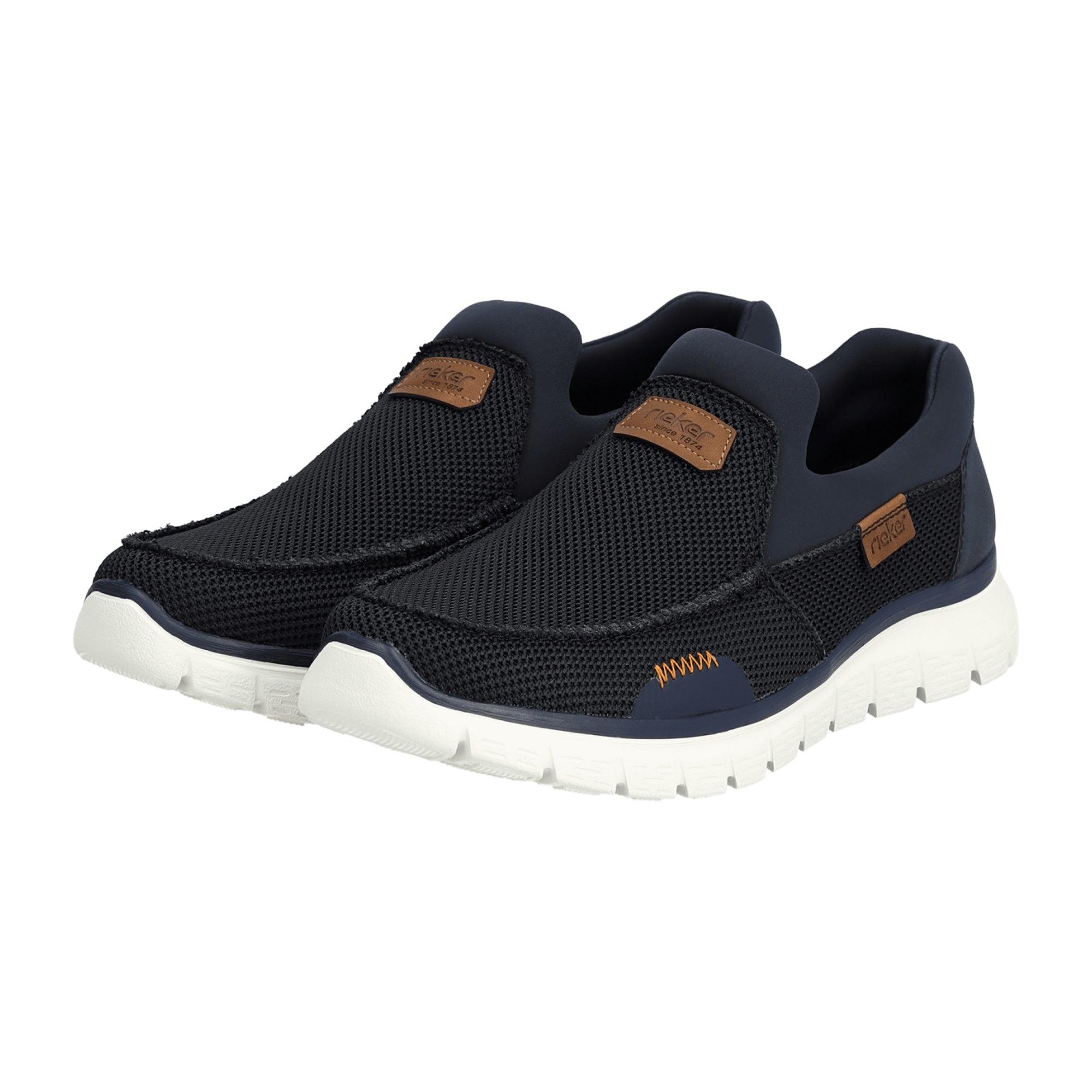 Rieker Men's Blue Slip-On Casual Shoes Textile Upper Normal Width