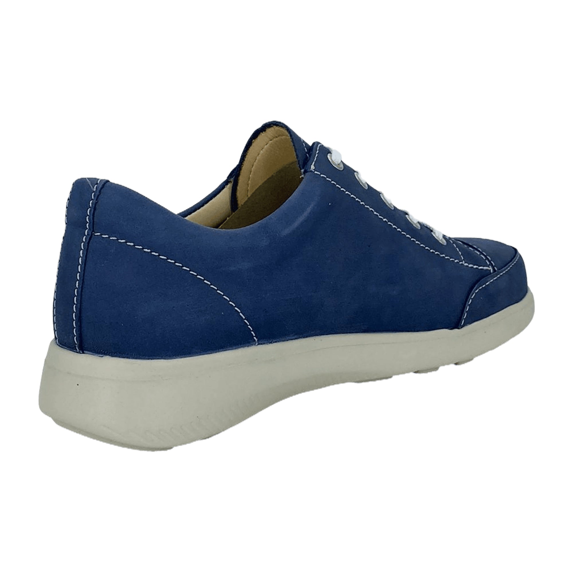 Finn Comfort Fataga Women's Sneakers, Blue Electro Nubuck Leather, Comfortable Lace-up Shoes with Cork Footbed