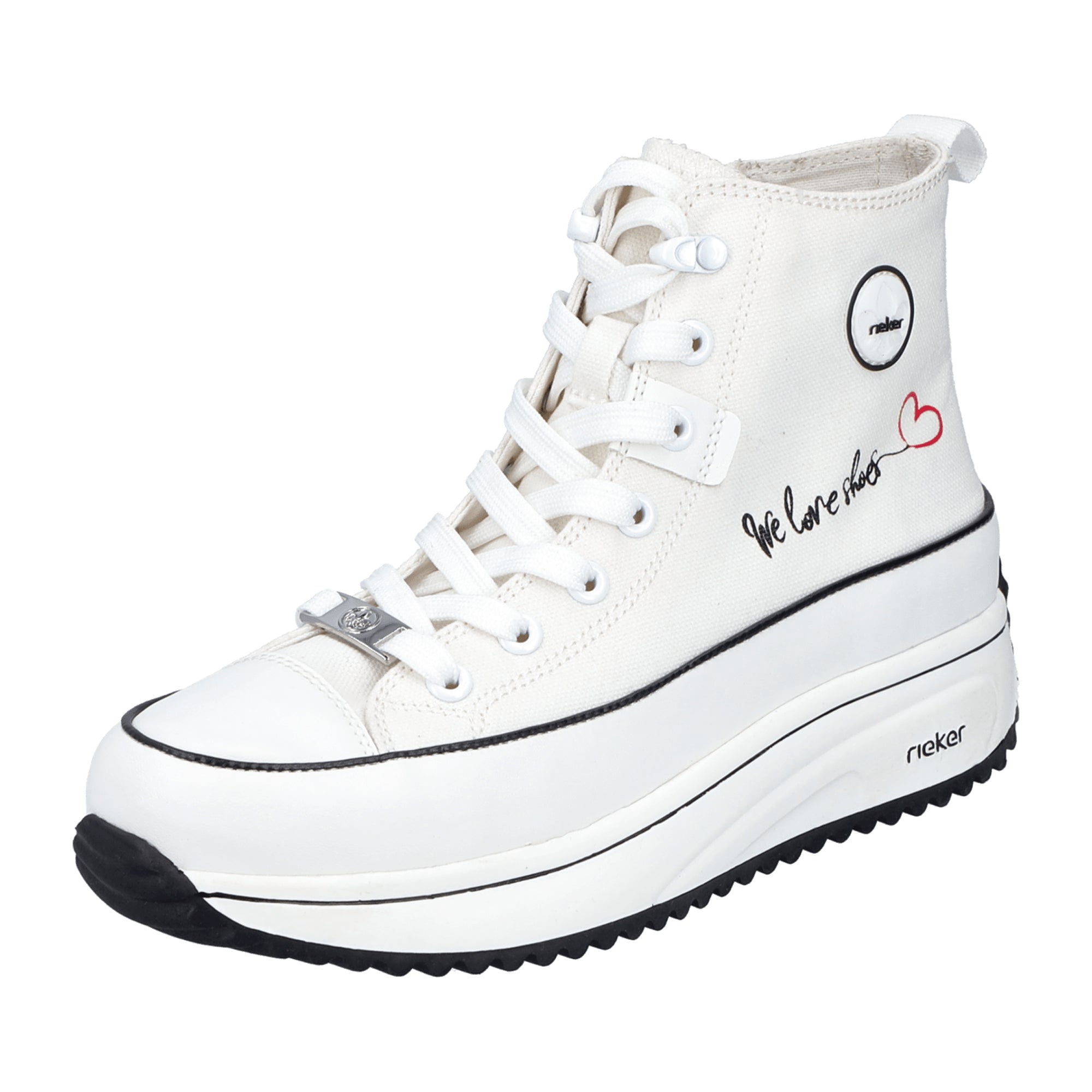 Rieker Women's White Lace-Up Shoes with Removable Insole