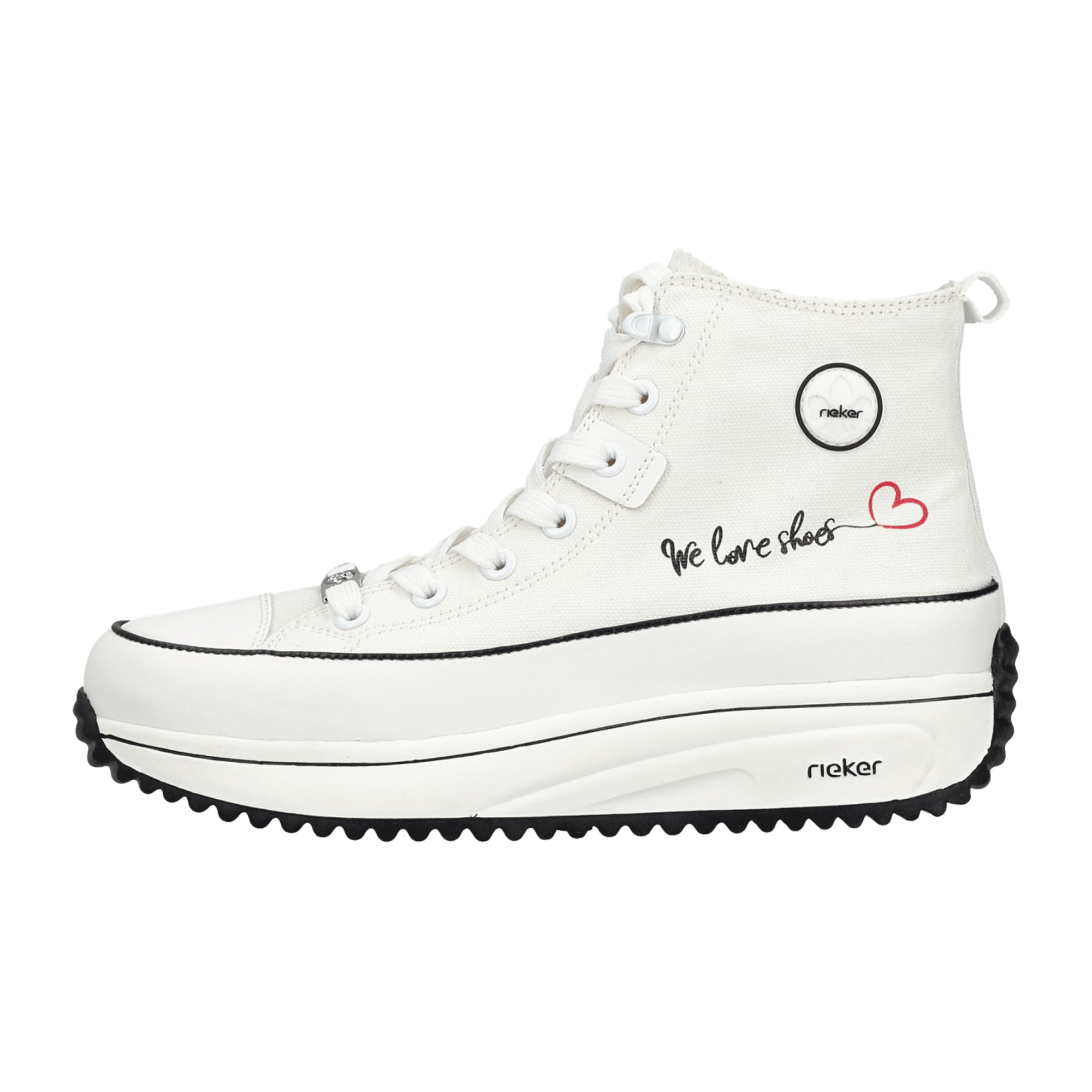 Rieker Women's White Lace-Up Shoes with Removable Insole