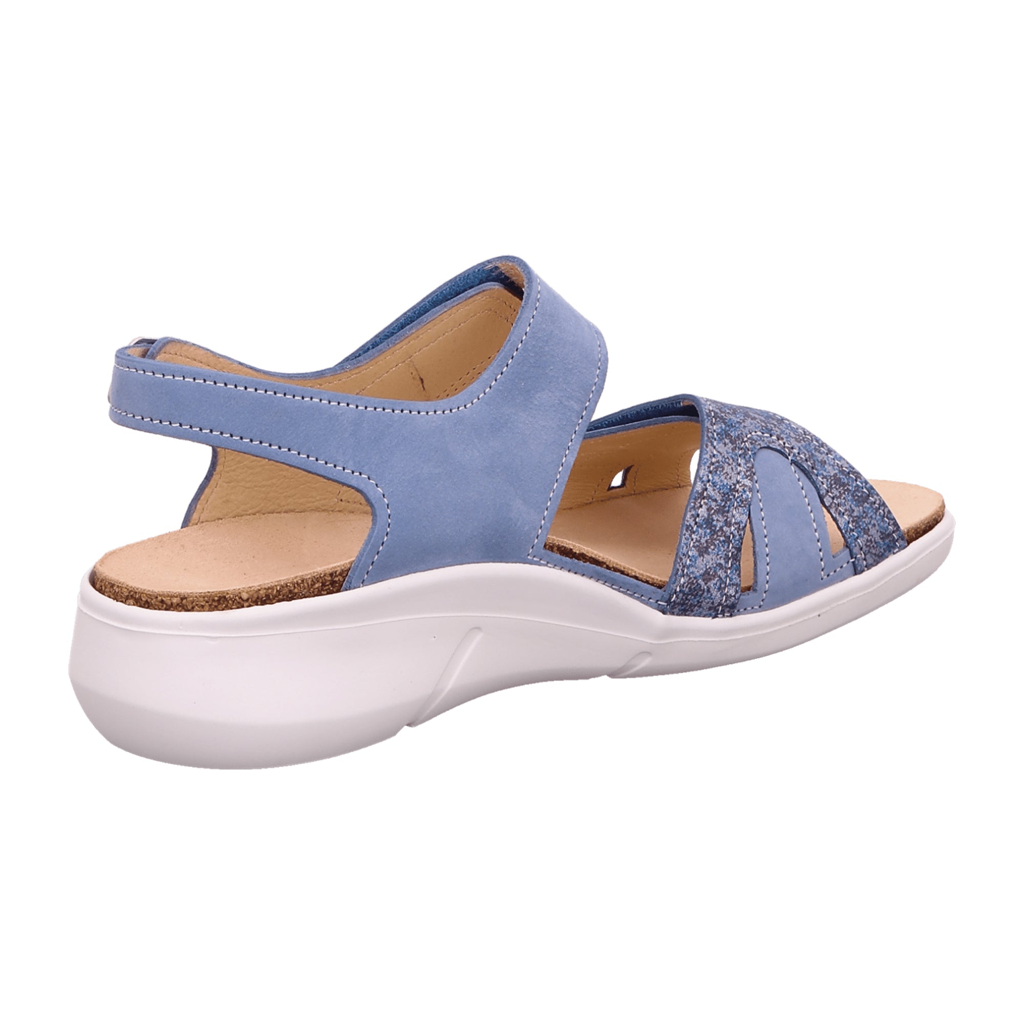 Finn Comfort Nadi Women's Comfort Sandals - Blue/Jeans Style, Removable Leather Insole