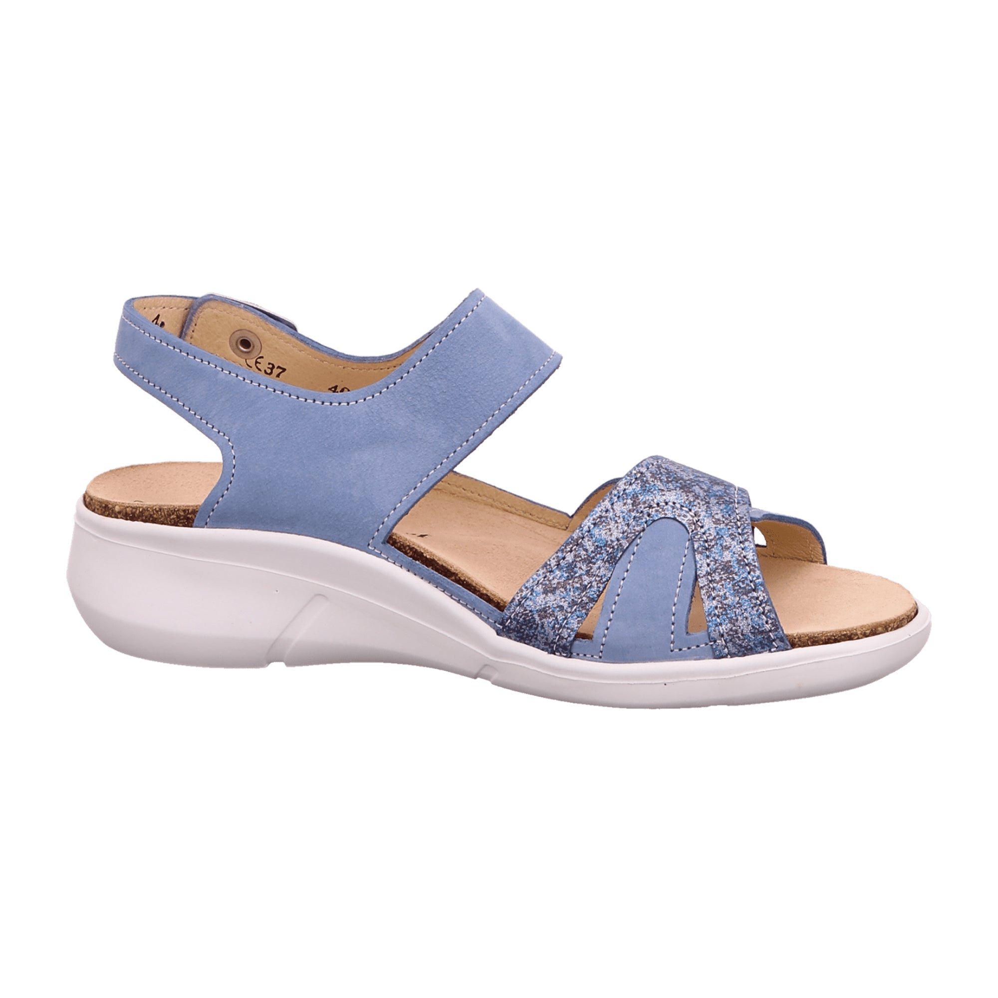 Finn Comfort Nadi Women's Comfort Sandals - Blue/Jeans Style, Removable Leather Insole