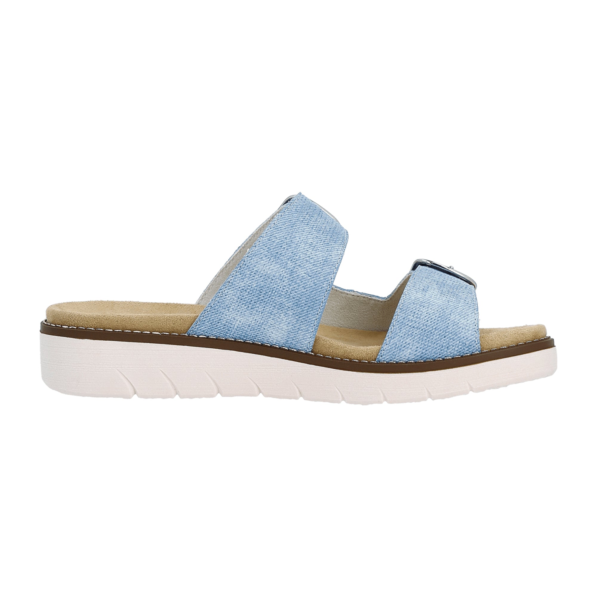 Remonte Women's Blue Leather Sandals Comfortable Flat Sole Casual Shoes
