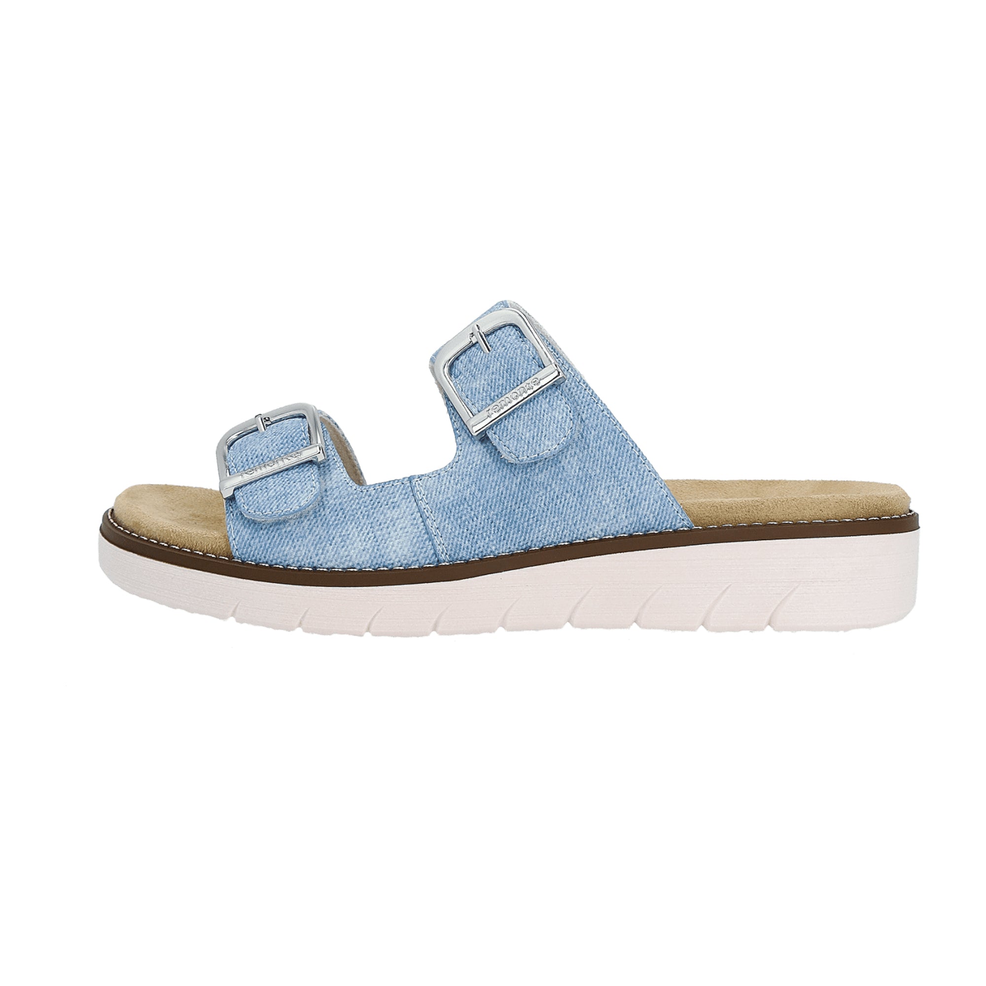 Remonte Women's Blue Leather Sandals Comfortable Flat Sole Casual Shoes - Bartel-Shop