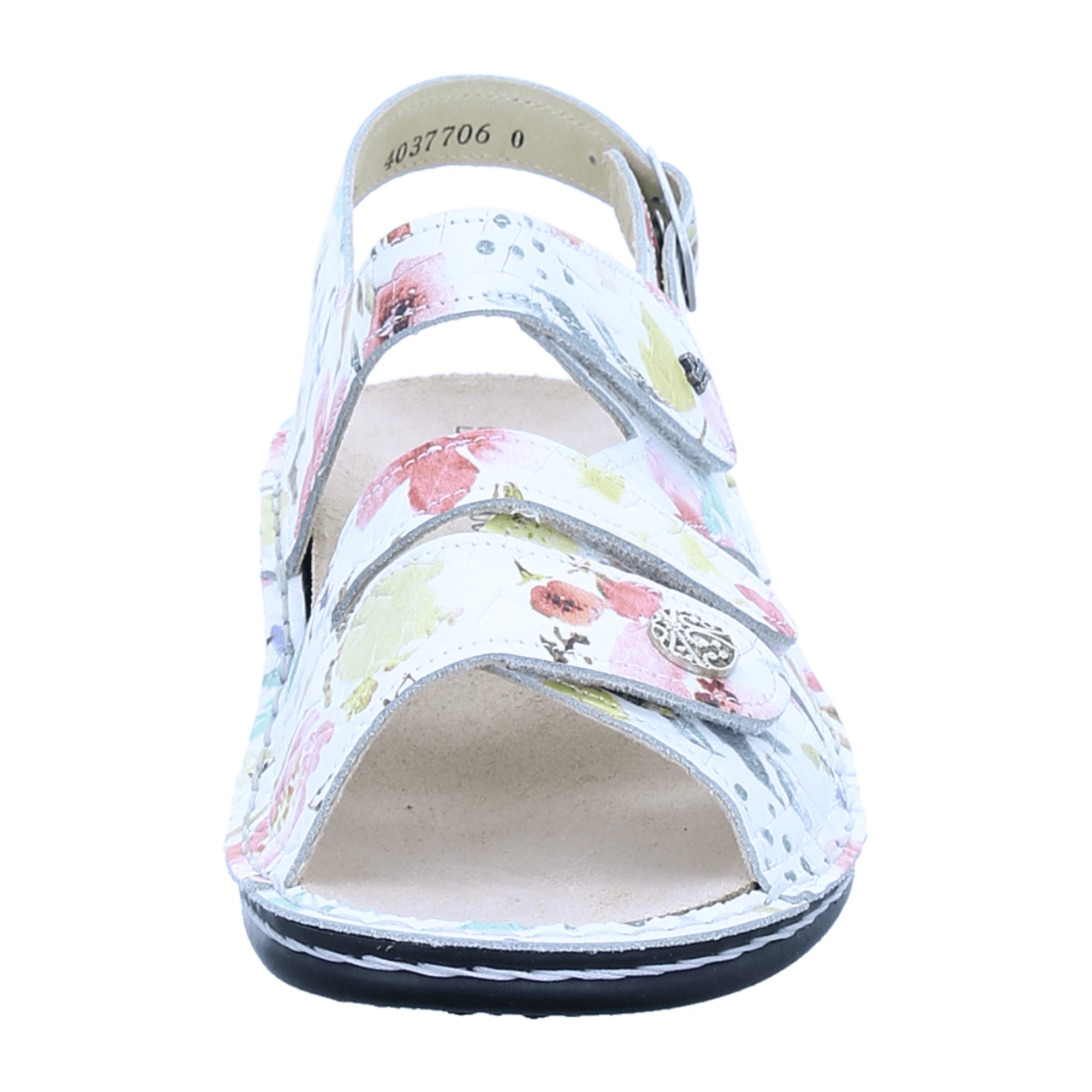 Finn Comfort Gomera Multicolor Flower Sandals - Adjustable Straps, High Comfort Leather Footwear for Women