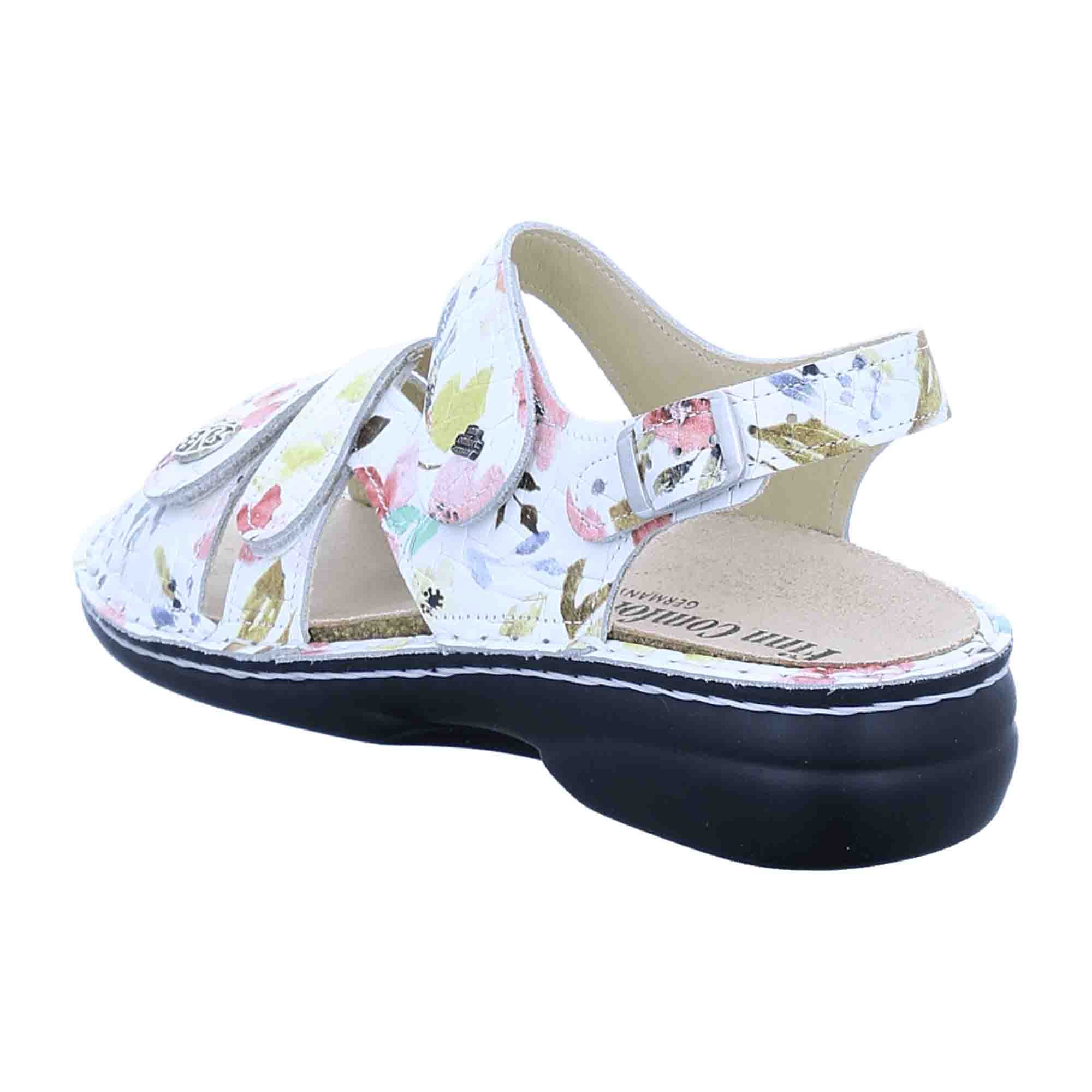 Finn Comfort Gomera Multicolor Flower Sandals - Adjustable Straps, High Comfort Leather Footwear for Women