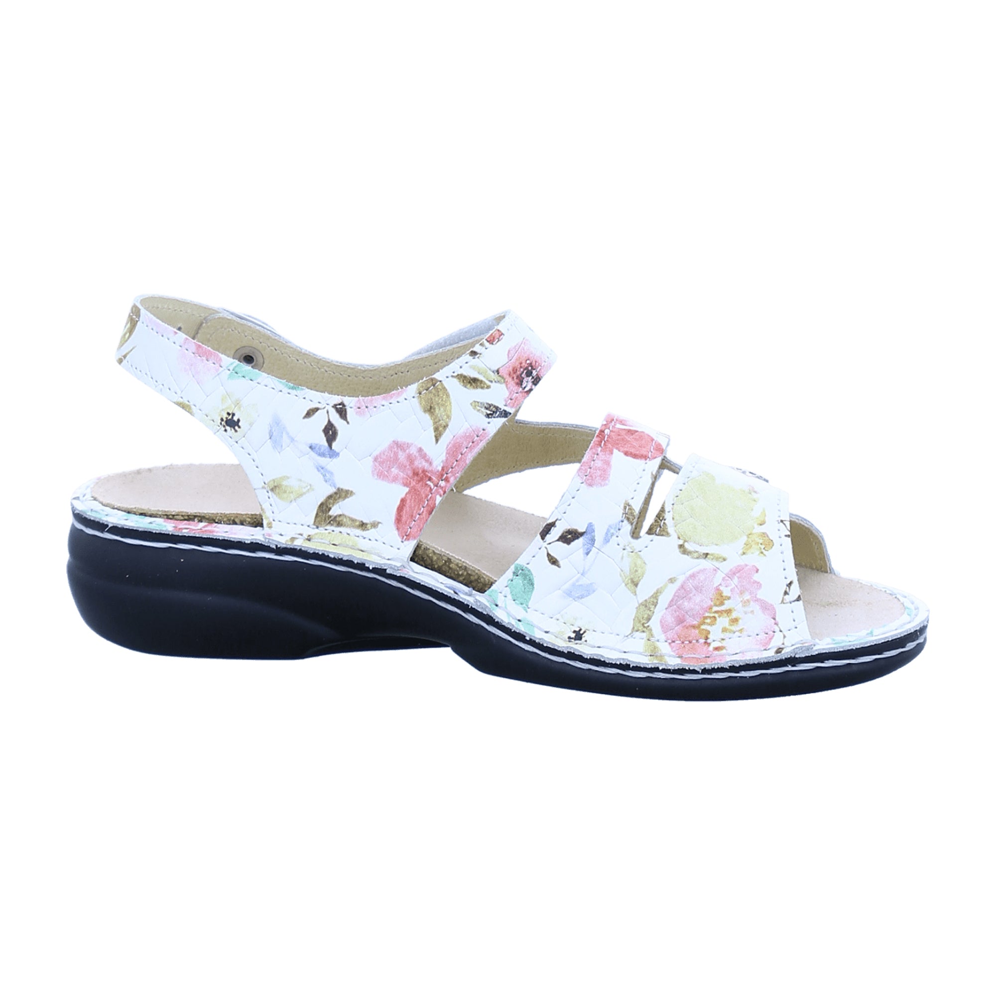 Finn Comfort Gomera Multicolor Flower Sandals - Adjustable Straps, High Comfort Leather Footwear for Women