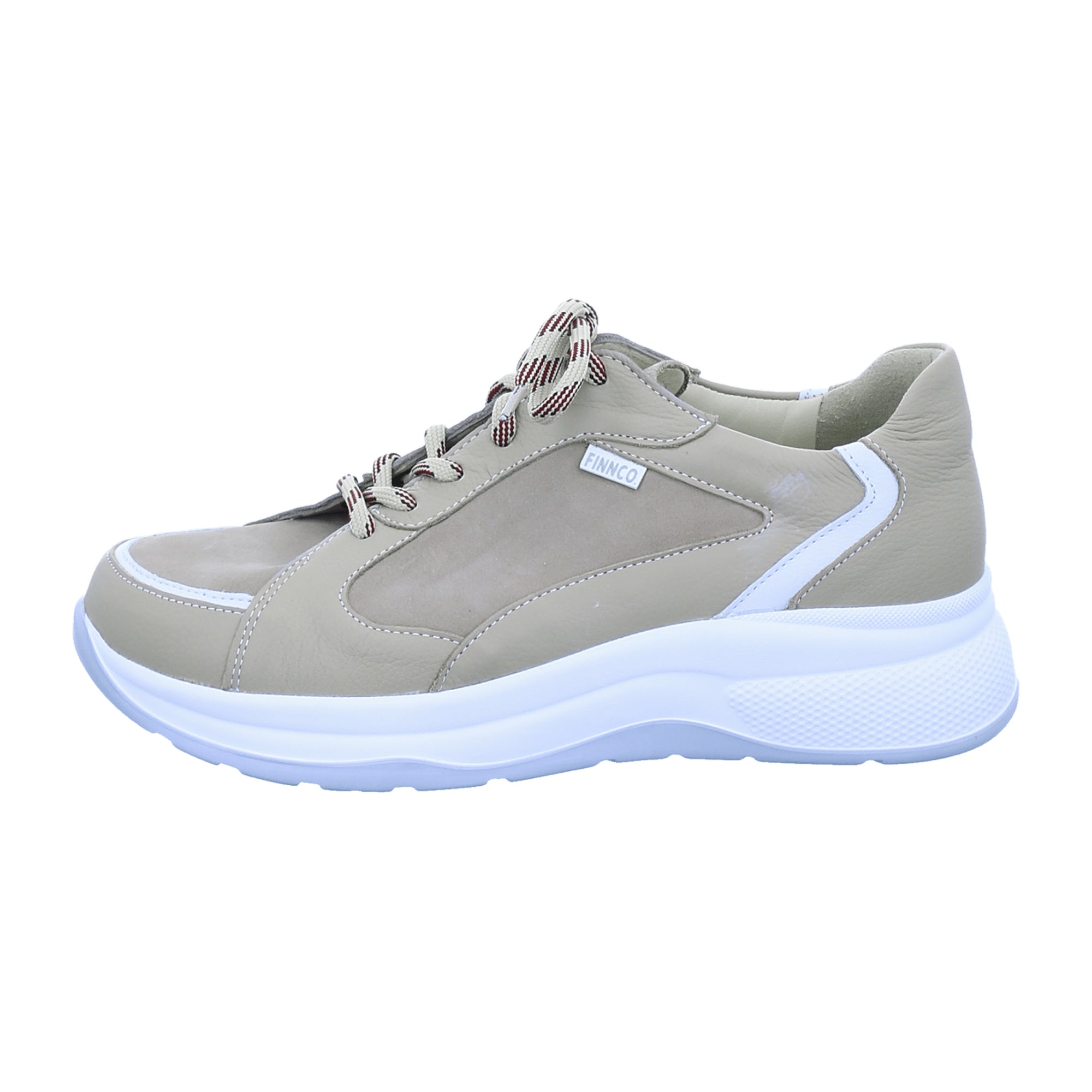 Finn Comfort Kya Women's Comfort Lace-Up Shoes in Beige - Denver Leather with Removable Insole, 15mm Heel Height
