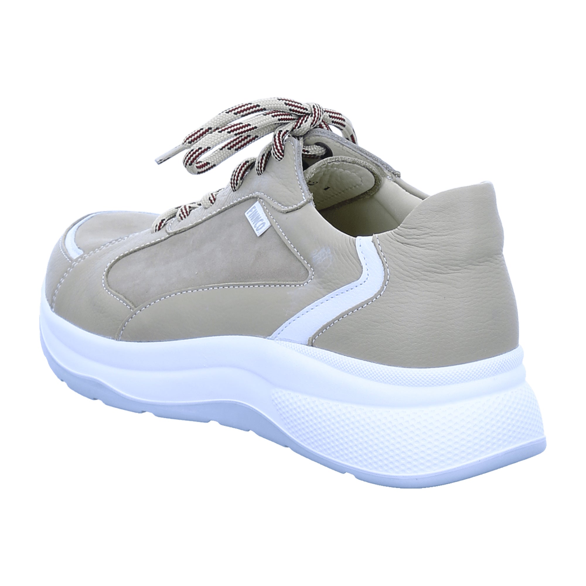 Finn Comfort Kya Women's Comfort Lace-Up Shoes in Beige - Denver Leather with Removable Insole, 15mm Heel Height