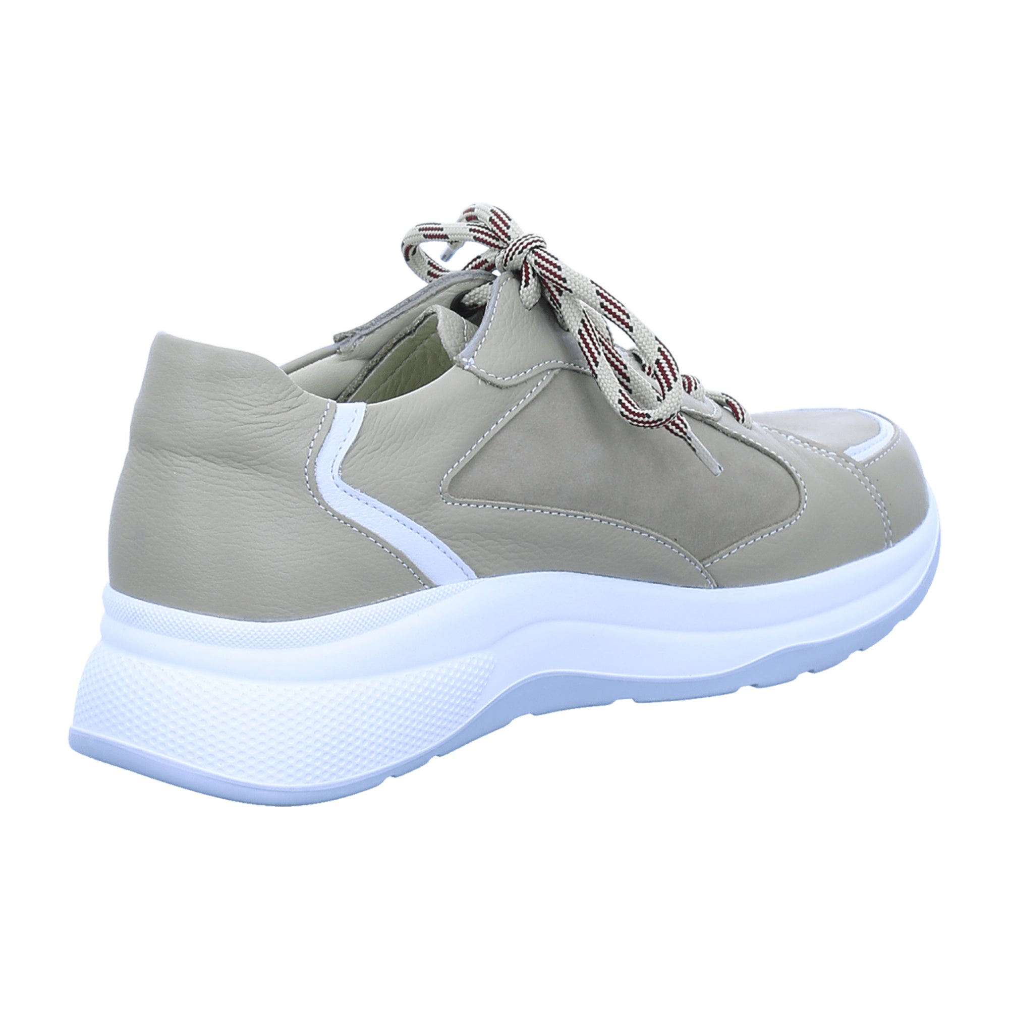 Finn Comfort Kya Women's Comfort Lace-Up Shoes in Beige - Denver Leather with Removable Insole, 15mm Heel Height