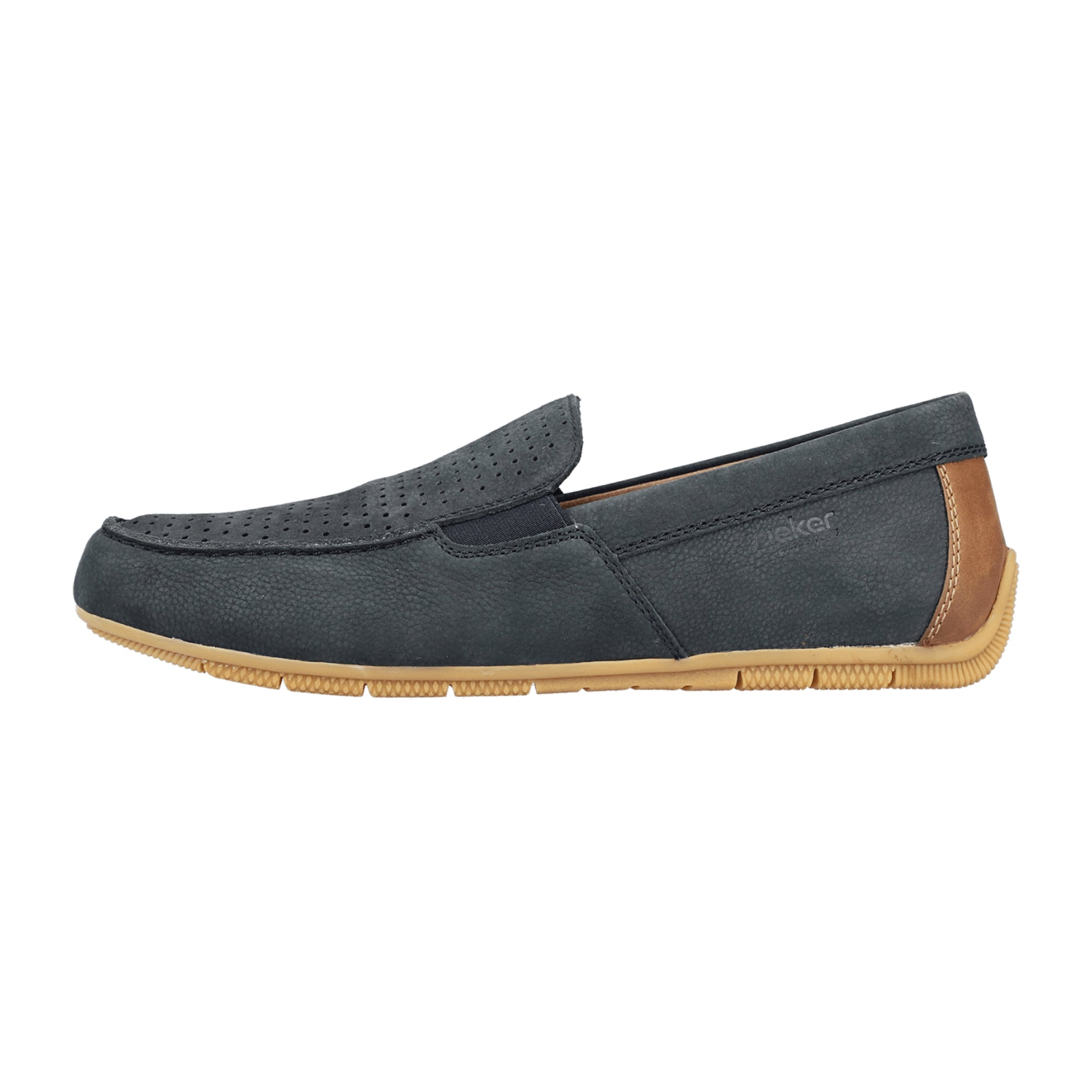 Rieker Men's Blue Leather Slip-On Casual Shoes - Bartel-Shop