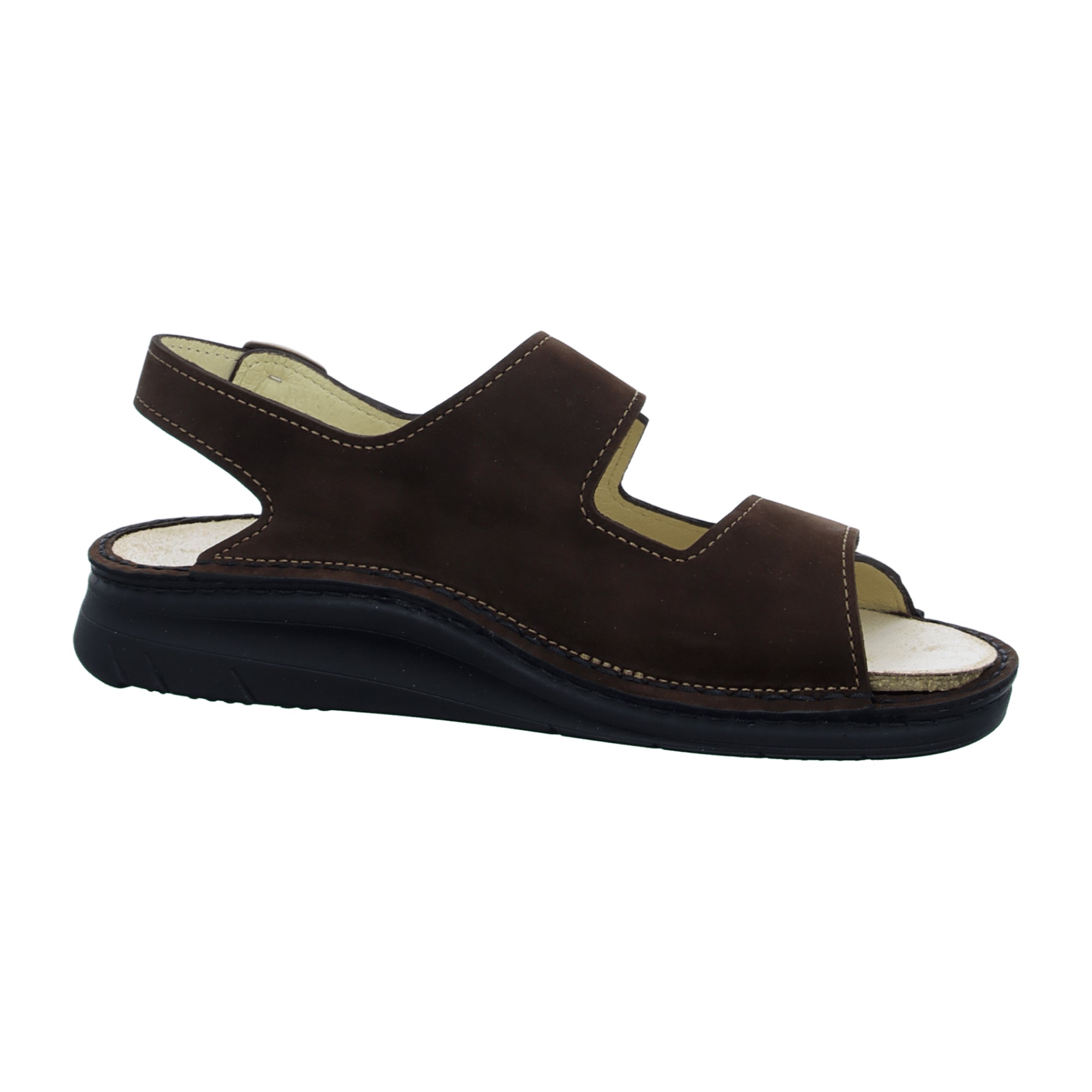 Finn Comfort Benin Men's Sandals - Oilbuk Leather in Coffee Brown with Adjustable Straps and Orthopedic Footbed