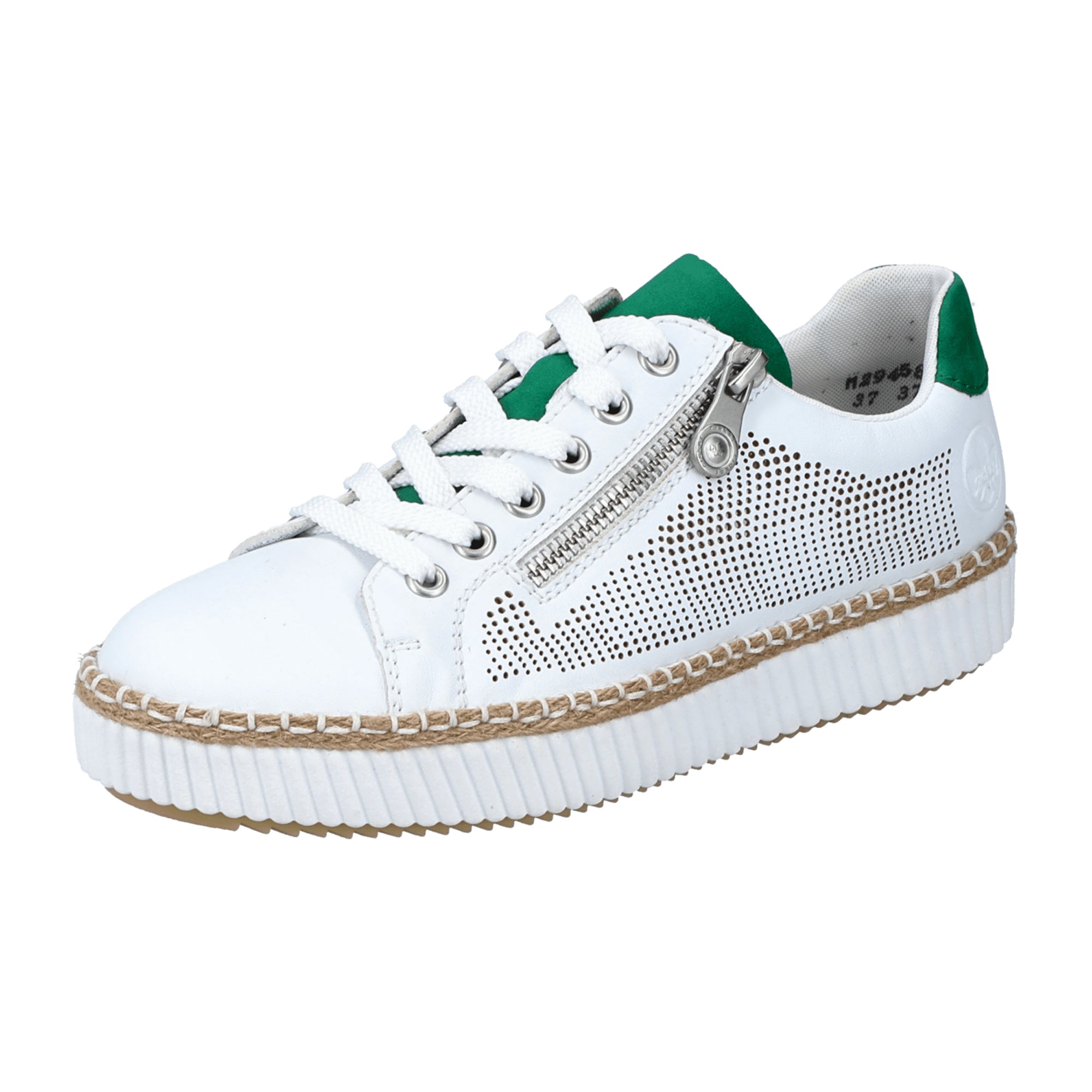 Rieker FSK Women's White Slip-On Shoes Kunstleder Comfortable Flat Sole