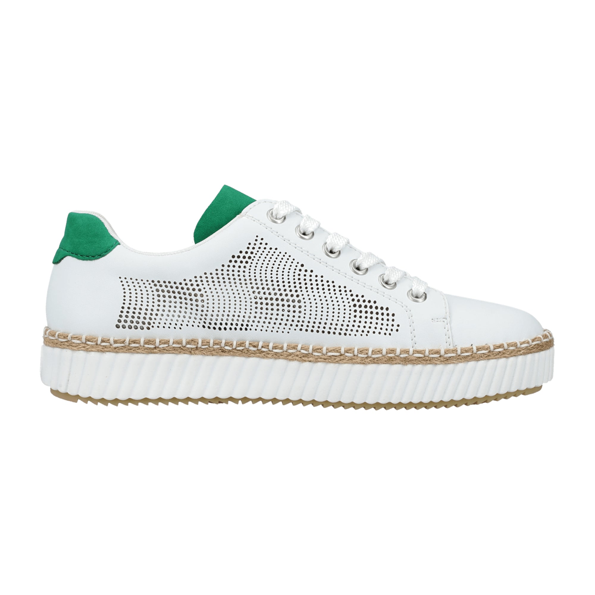 Rieker FSK Women's White Slip-On Shoes Kunstleder Comfortable Flat Sole