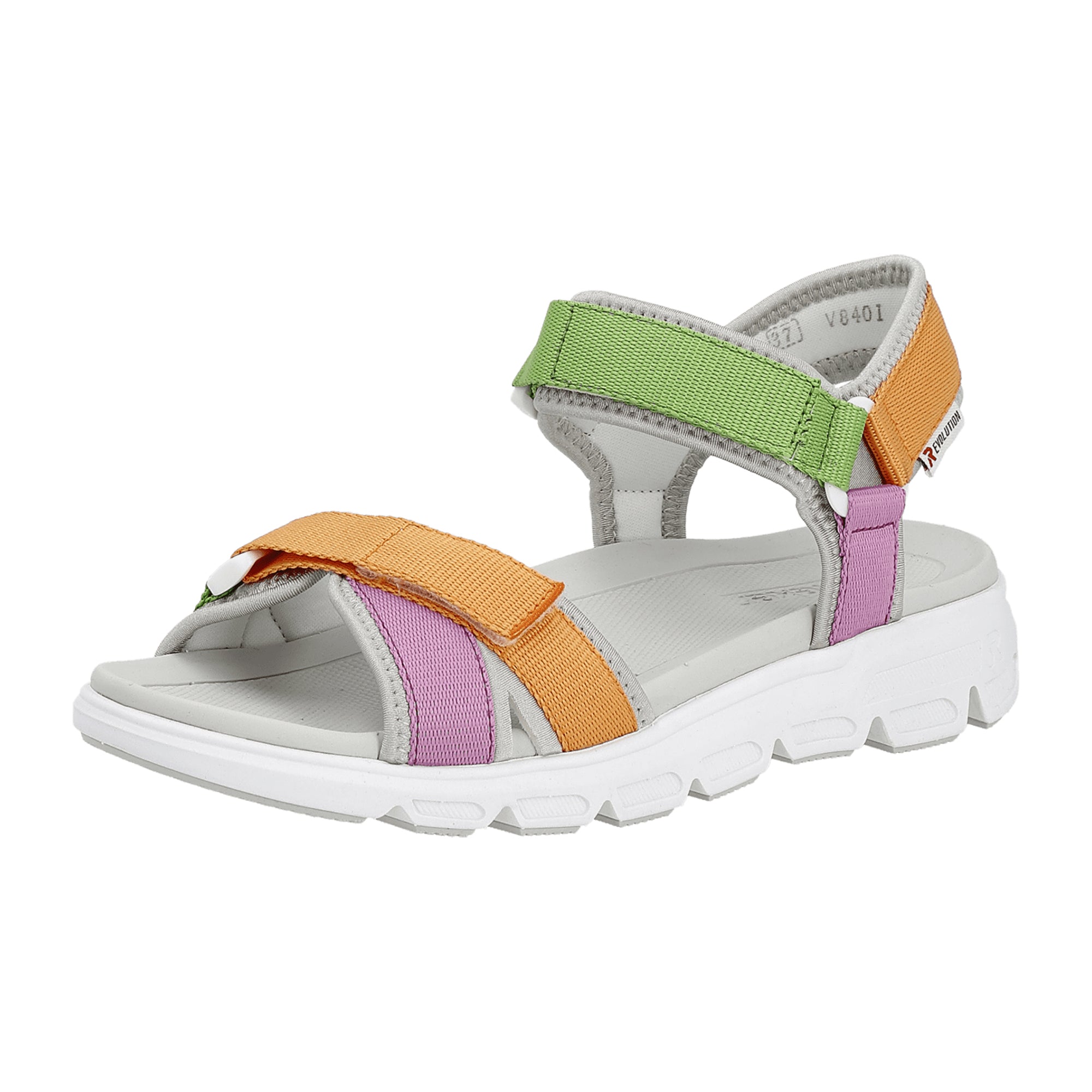 Rieker V8401-91 Women's Orange Shoes Textil Upper Flat Heel Casual Comfort