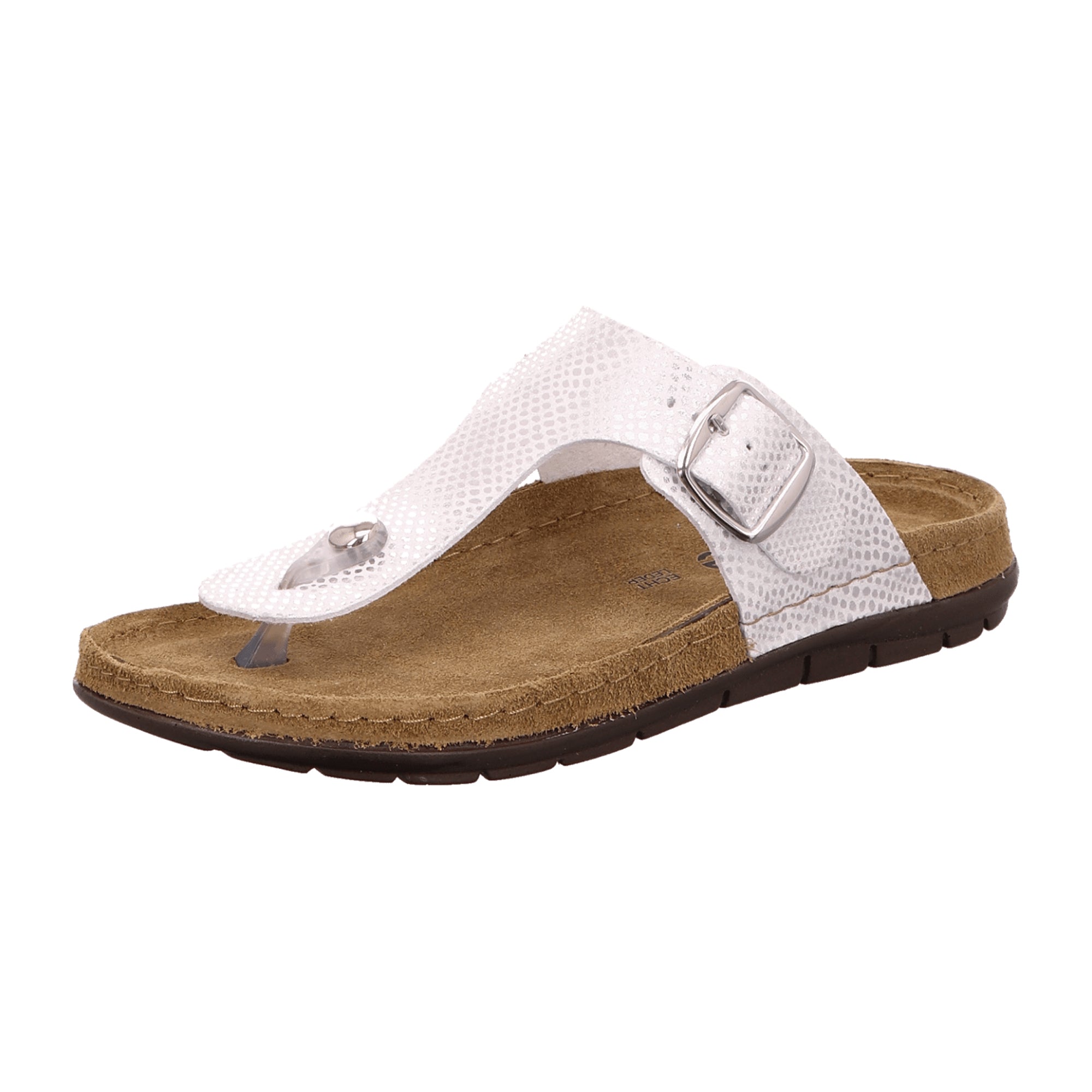 Rohde Women's White Thong Sandals Textile Synthetic Buckle Closure