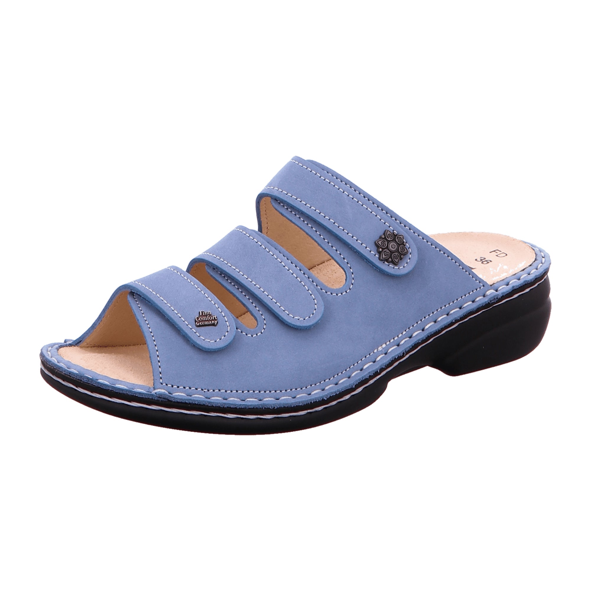 Finn Comfort Women's Comfortable Slides, Stylish Blue - Durable Slip-on Footwear