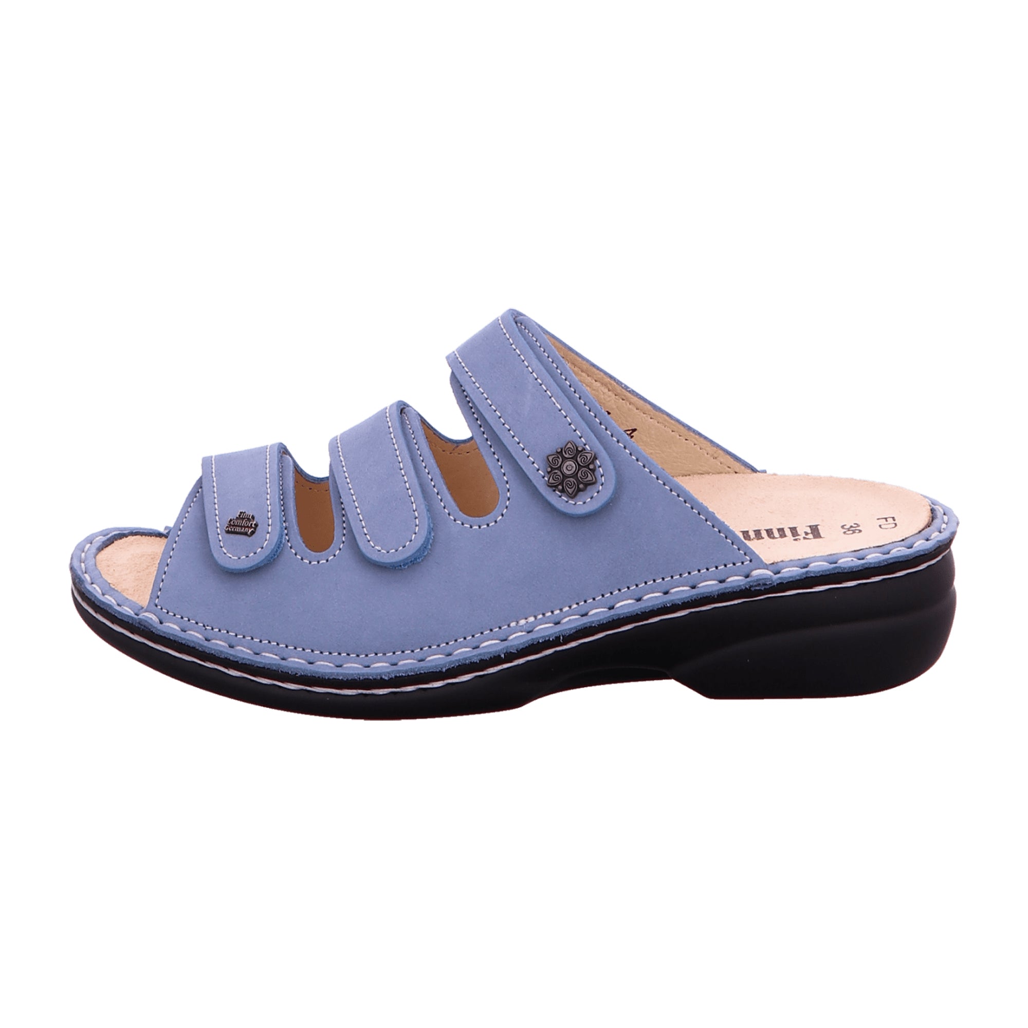 Finn Comfort Women's Comfortable Slides, Stylish Blue - Durable Slip-on Footwear