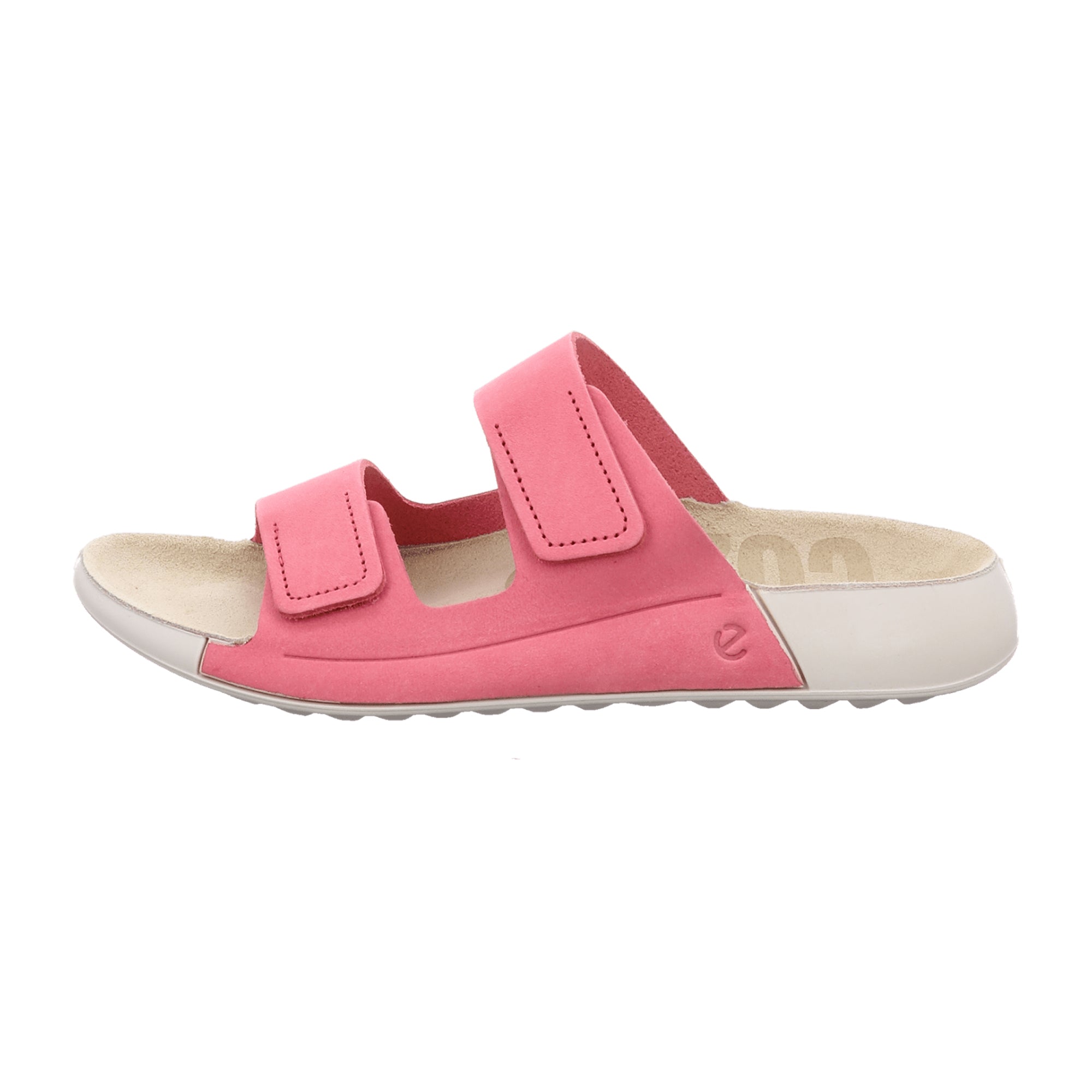 Ecco Cozmo Women's Pink Slide Sandals - Dual Velcro Straps, Durable & Stylish, 206823