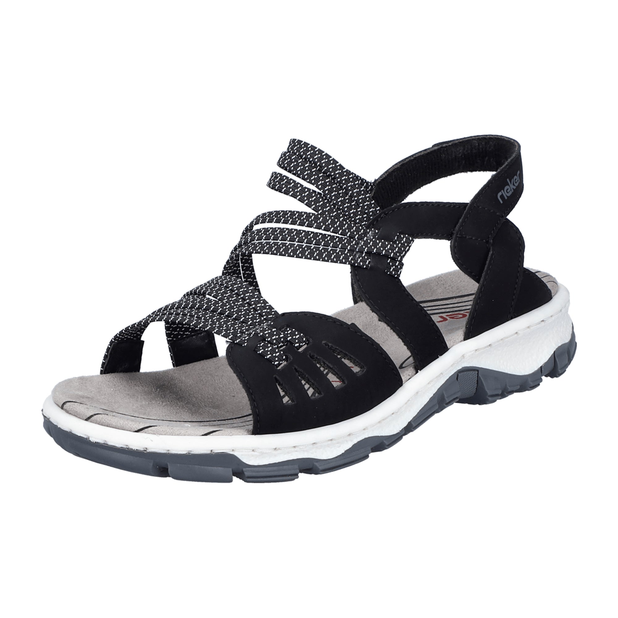 Rieker Women's Black Flat Shoes Kunstleder Upper Textile Lining TR Sole