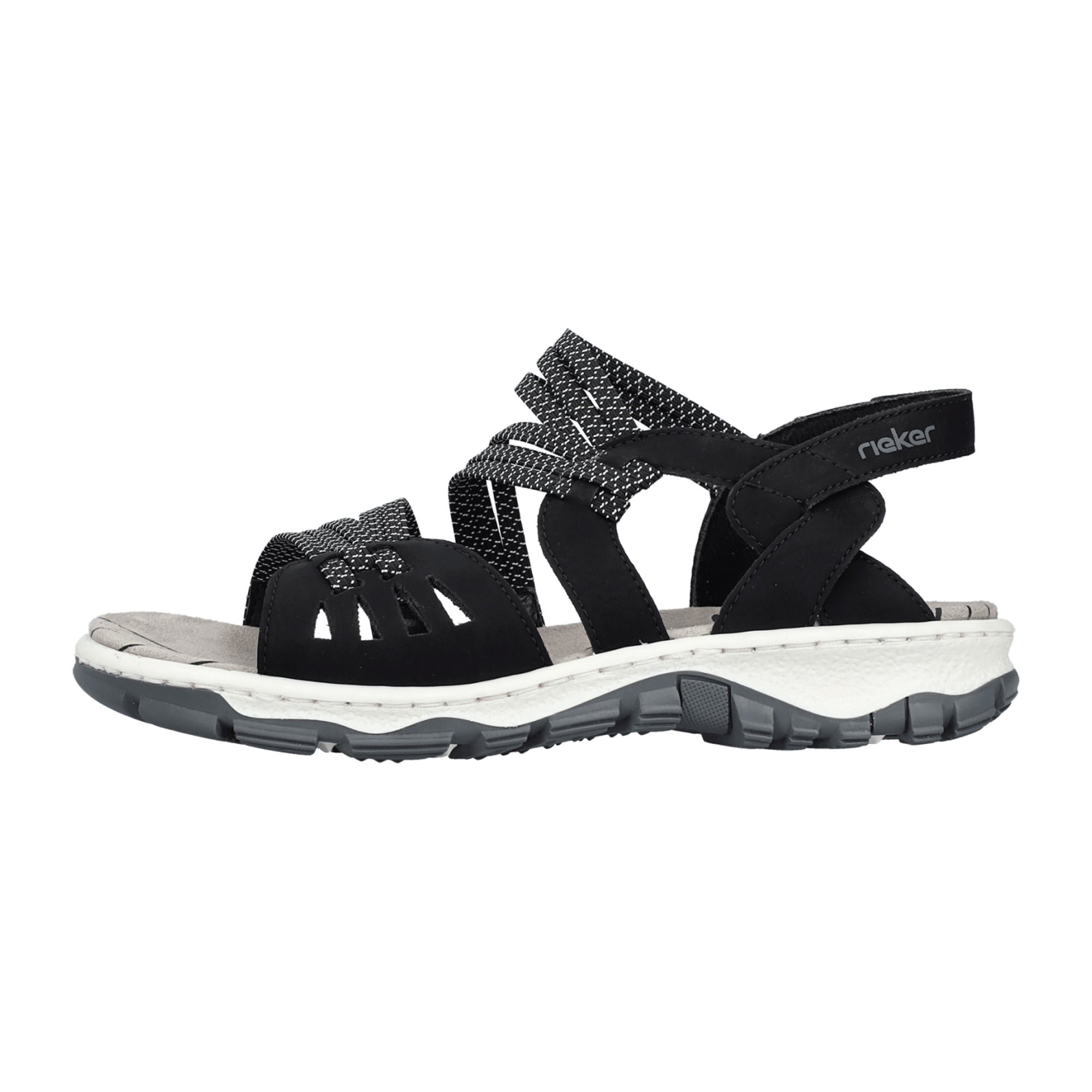 Rieker Women's Black Flat Shoes Kunstleder Upper Textile Lining TR Sole