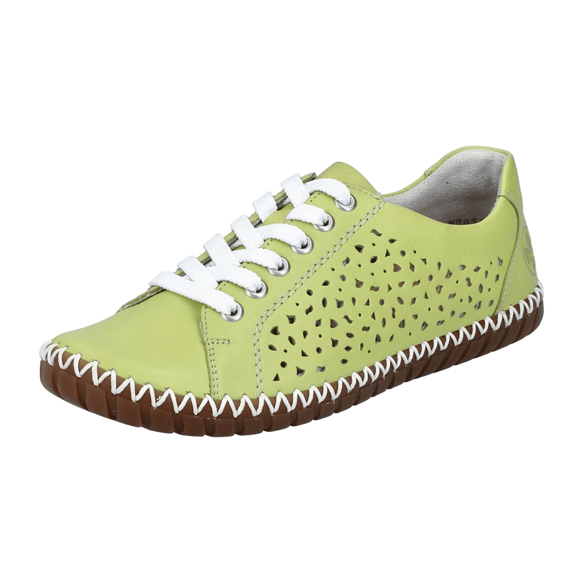 Rieker FSK Women's Green Leather Shoes Flat Heel Casual Comfort