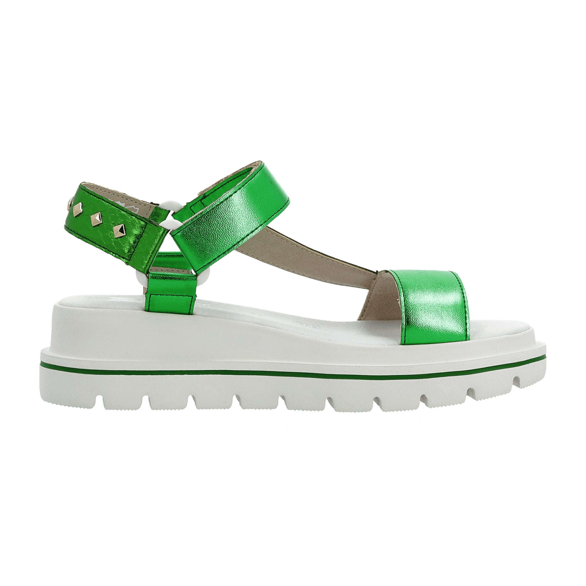 Rieker Women's Green Sandals Comfortable Wedge Heel Synthetic Upper