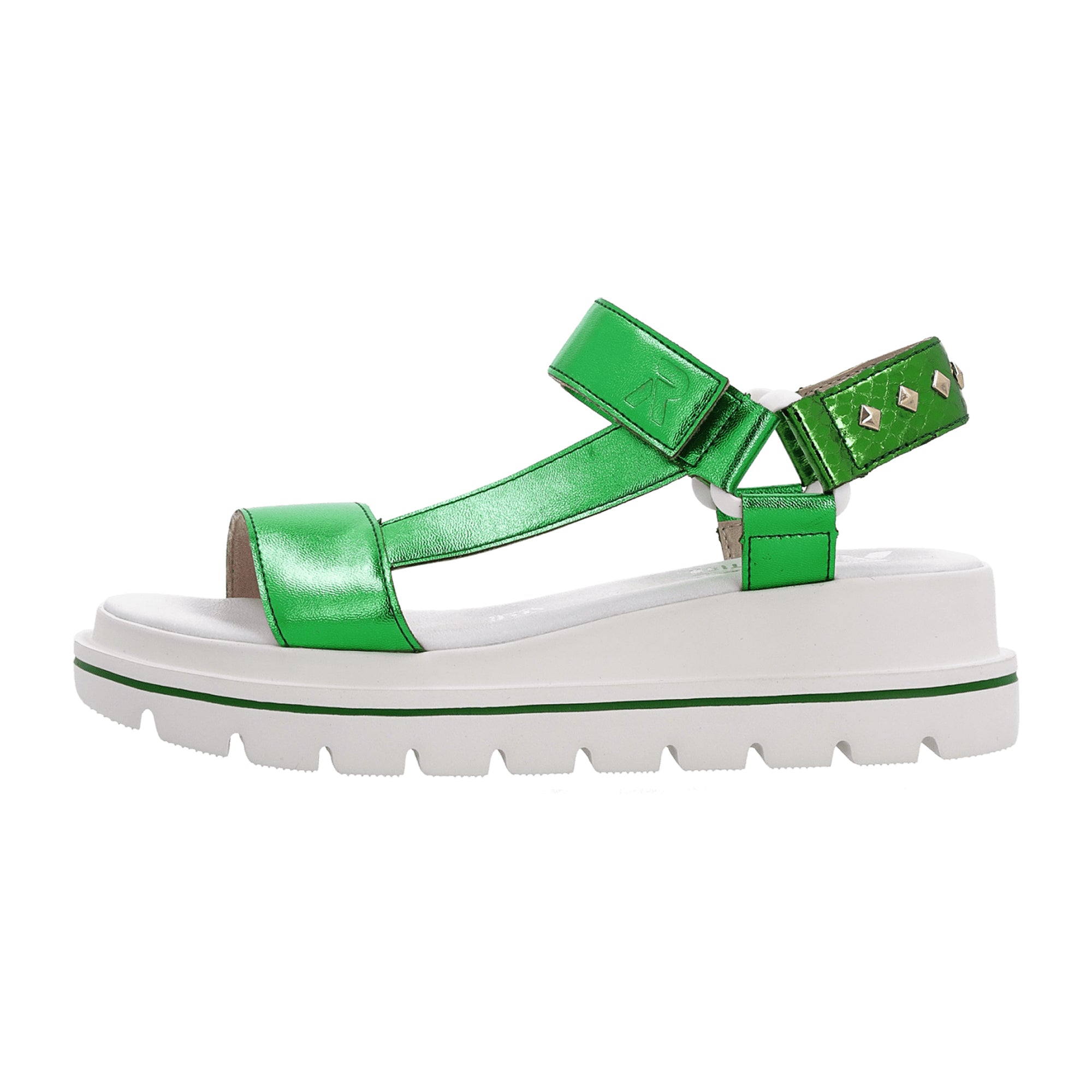 Rieker Women's Green Sandals Comfortable Wedge Heel Synthetic Upper