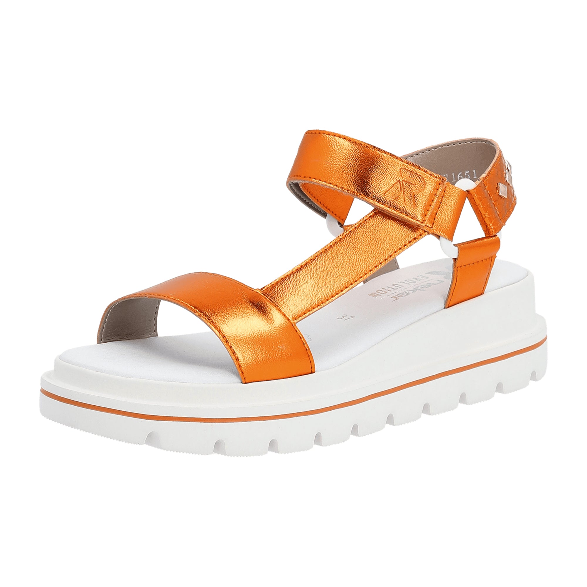 Rieker Women's Orange Wedge Heel Shoes W165138 Synthetic Leather