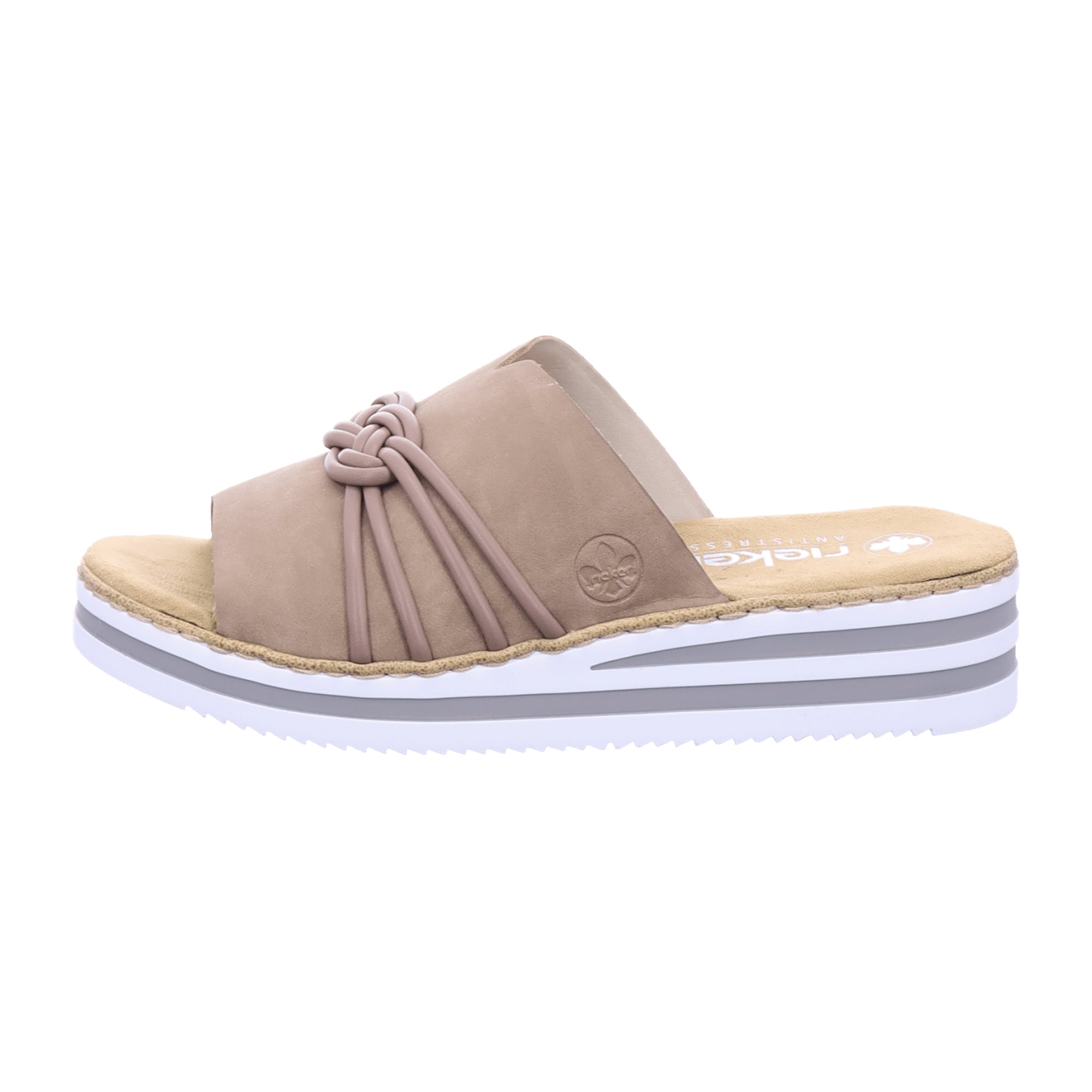 Rieker Women's Beige Wedge Sandals Comfortable Stylish Footwear