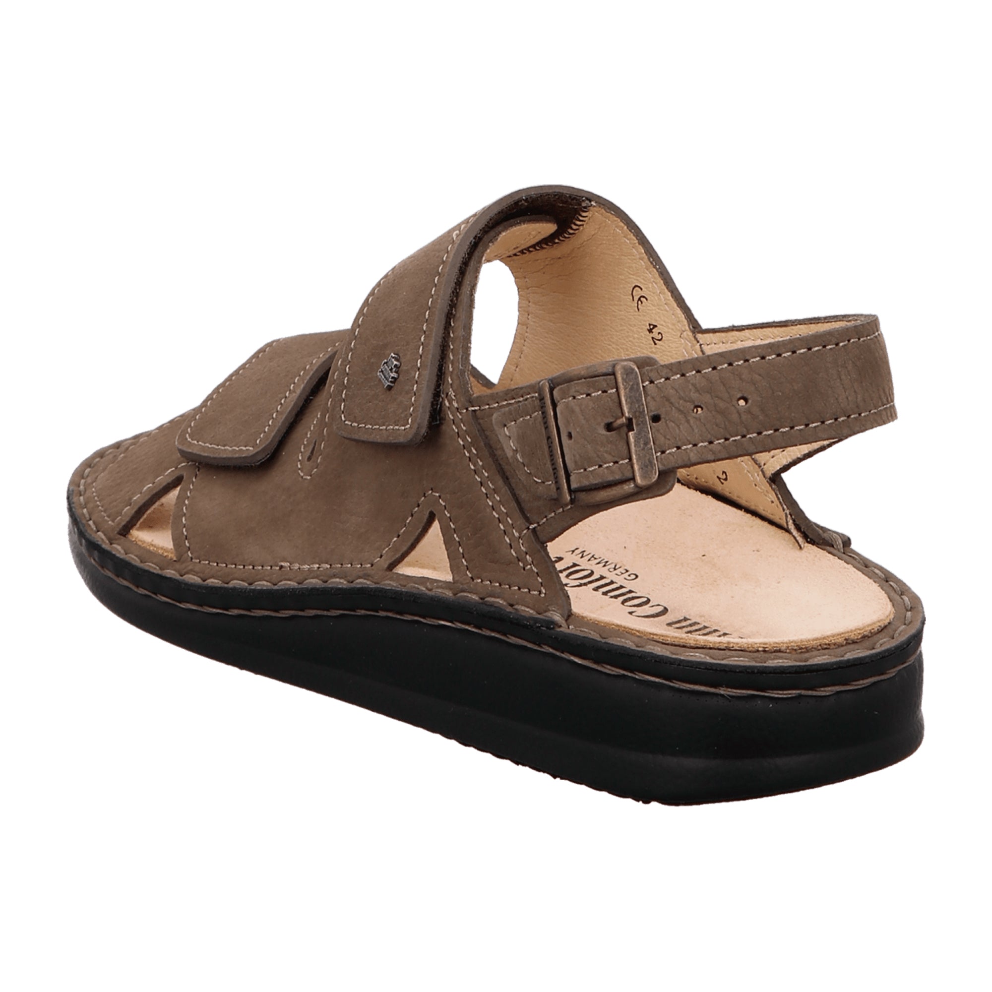 Finn Comfort Toro-Soft Men's Sandals in Oxide Brown - Comfortable Leather Sandals with Adjustable Straps