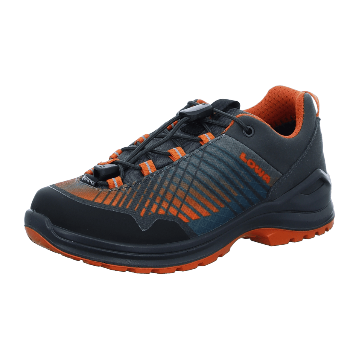 LOWA Carezza GTX Lo JR Kids Hiking Shoes - Waterproof Anthracite Orange