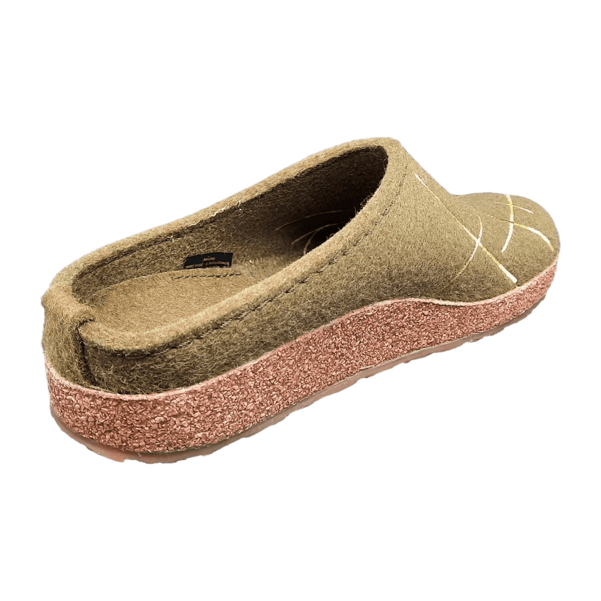 HAFLINGER Grizzly Mikado Women's Wool Slippers Green - Felt Clogs