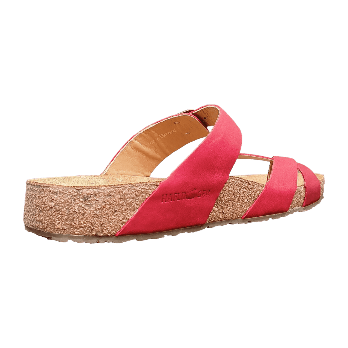 Haflinger Bio Juno Women's Leather Mules - Cork Sole Country Red